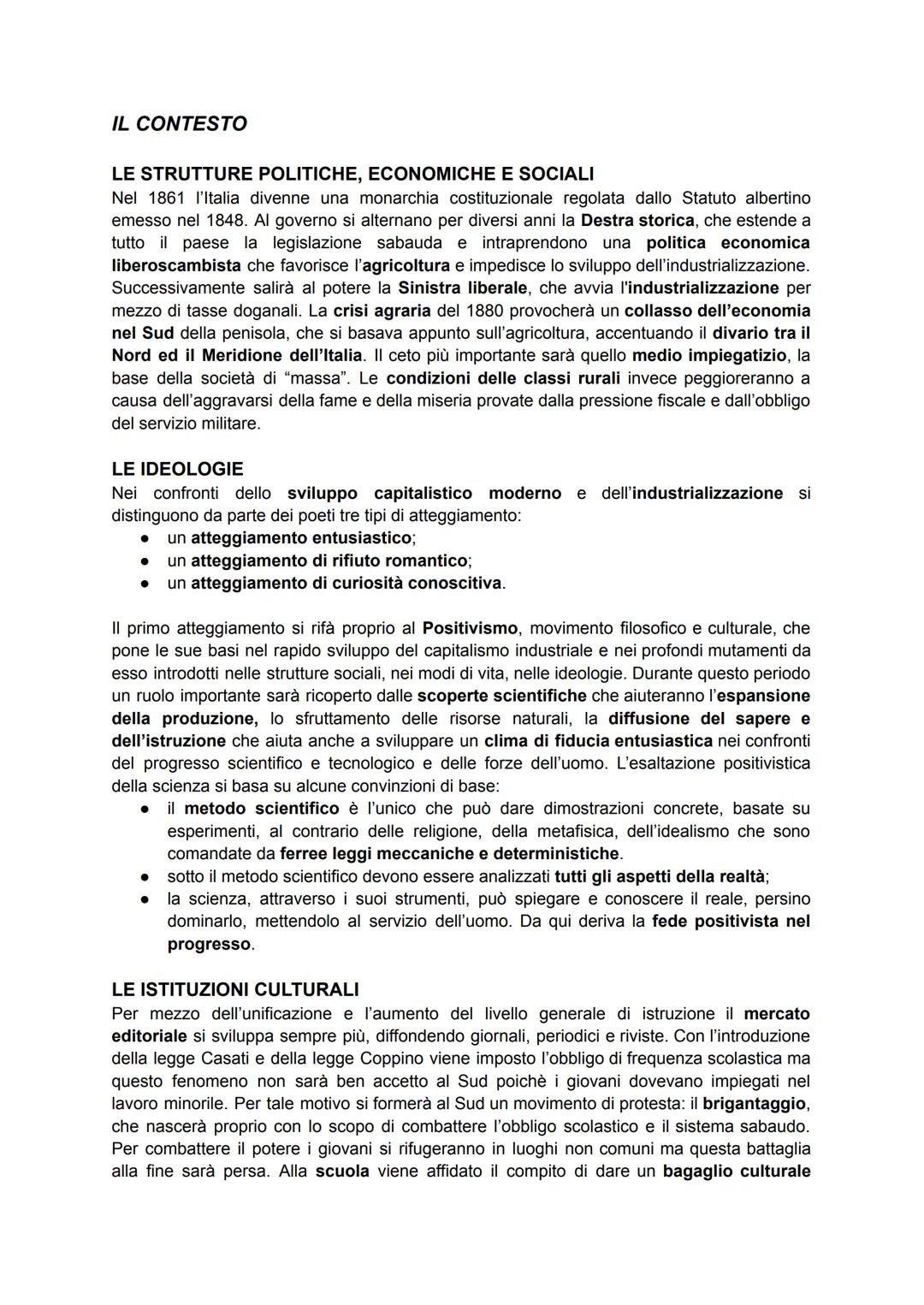 # IL CONTESTO

LE STRUTTURE POLITICHE, ECONOMICHE E SOCIALI
Nel 1861 l'Italia divenne una monarchia costituzionale regolata dallo Statuto al