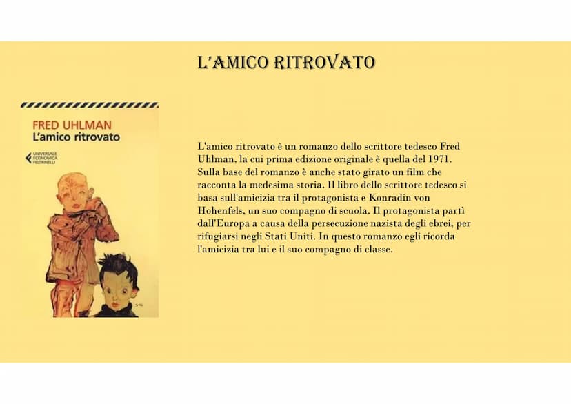 FRED UHLMAN nasce nel 1901 a
Stoccarda
frequenta il prestigioso liceo
classico della città: l'Eberhard-
Ludwigs-Gymnasium.
Nel 1925 si laure