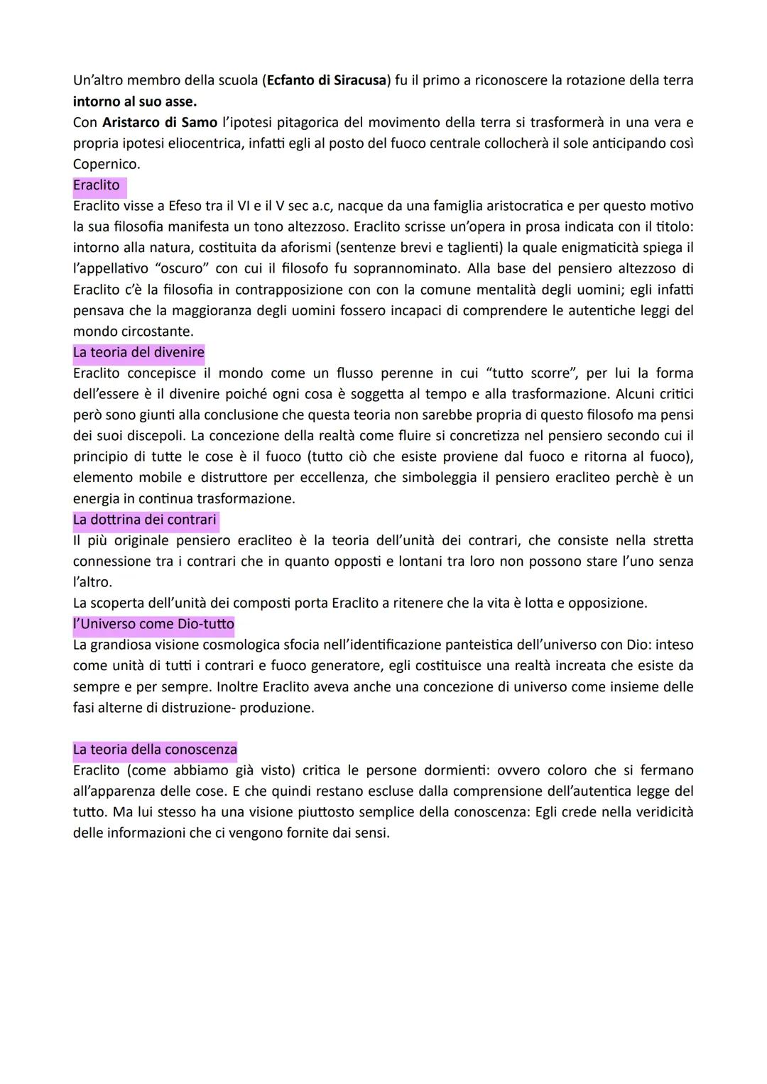 I presocratici o presofisti
Il termine "presocratici" denota un gruppo eterogeneo di filosofi anteriori a Socrate, che si
occupavano princip