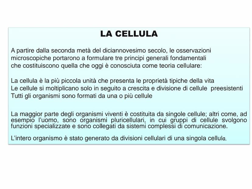 LEZIONE N°2
CELLULE PROCARIOTICHE
ED EUCARIOTICHE La biologia (dal greco bios= vita e logos : = studio= Bios
logos ovvero studio della vita
