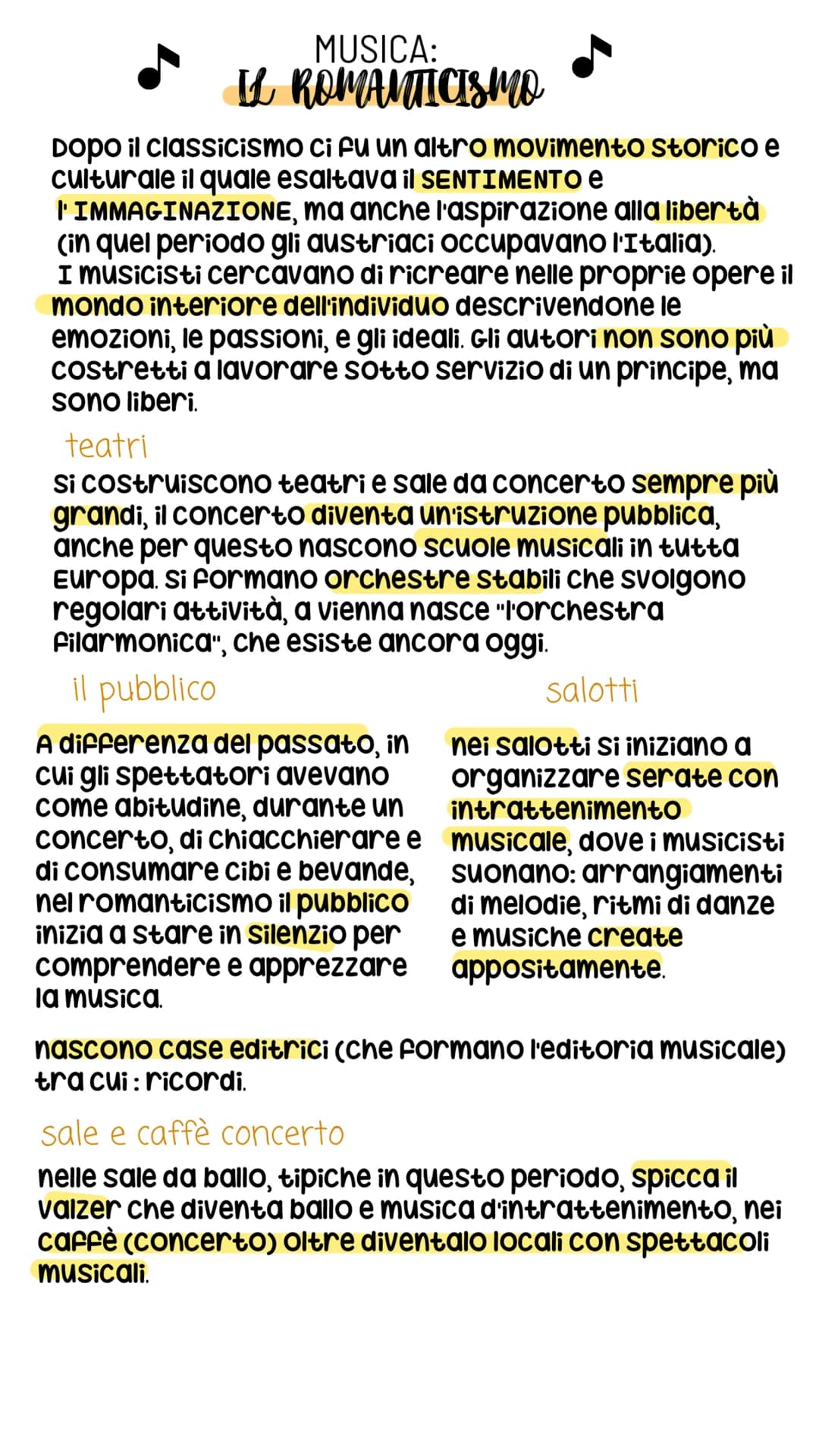 MUSICA:
IL ROMANTICISMO
Dopo il classicismo ci fu un altro movimento storico e
culturale il quale esaltava il SENTIMENTO e
I' IMMAGINAZIONE,