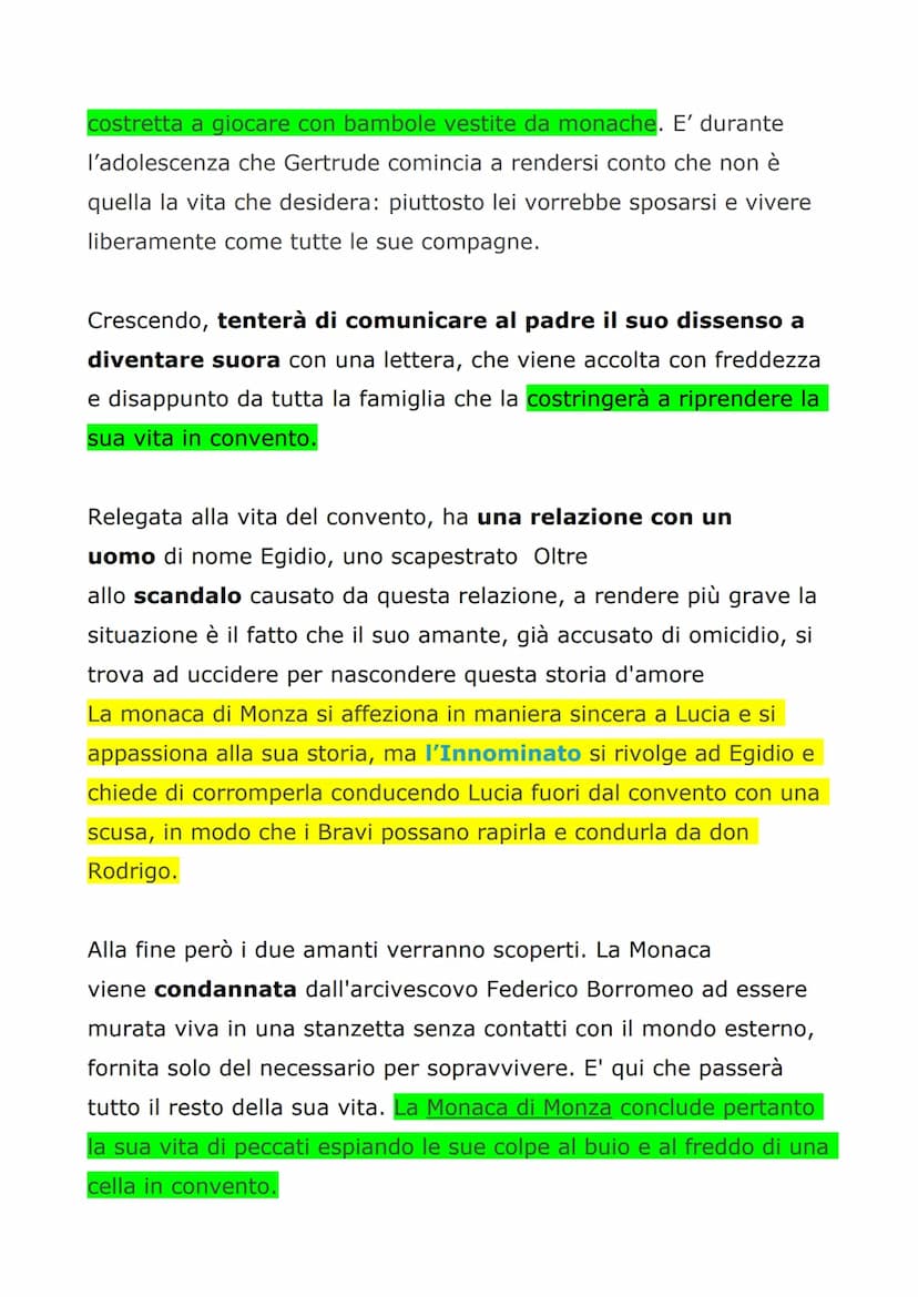 MONACA DI MONZA
Lucia incontra la Monaca di Monza, la badessa (superiora)
del convento di Monza, perché è a lei che deve chiedere
protezione