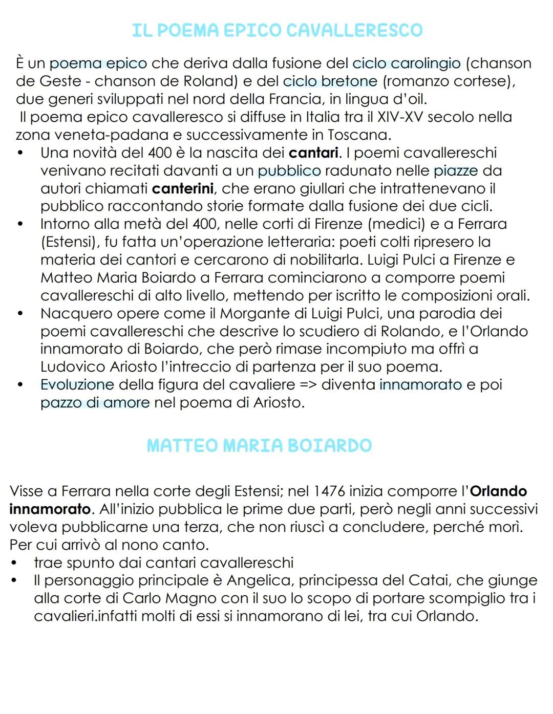 Poema cavalleresco, Orlando innamorato e Orlando furioso