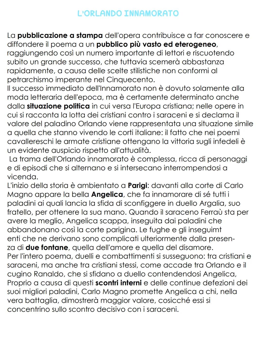 IL POEMA EPICO CAVALLERESCO
È un poema epico che deriva dalla fusione del ciclo carolingio (chanson
de Geste - chanson de Roland) e del cicl