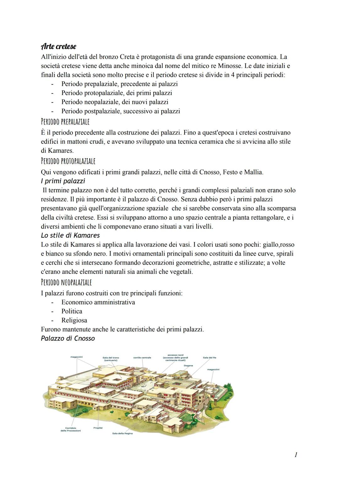 Arte cretese
All'inizio dell'età del bronzo Creta è protagonista di una grande espansione economica. La
società cretese viene detta anche mi