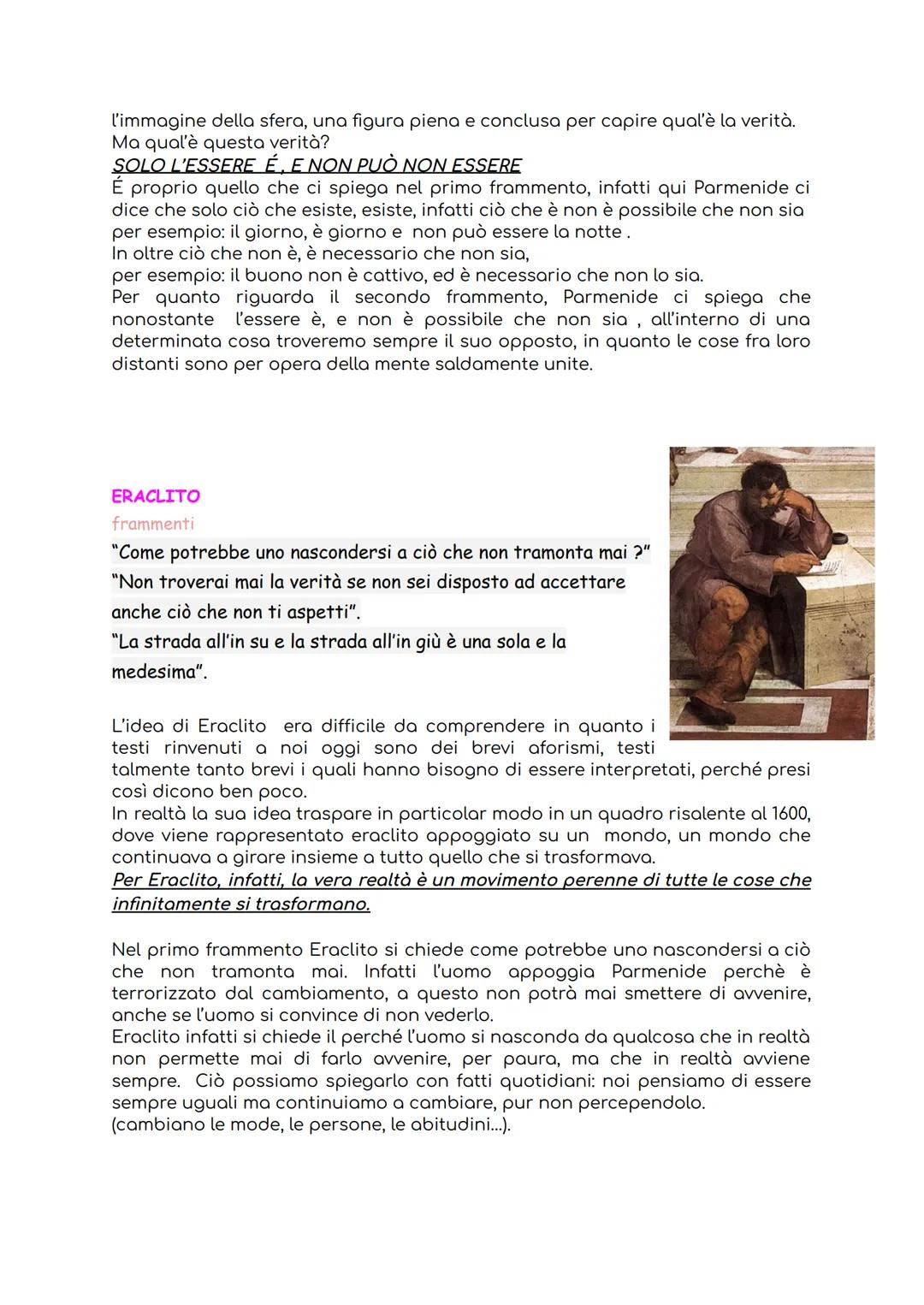 I FILOSOFI E I LORO FRAMMENTI
Quei filosofi che precedono Socrate vengono chiamati Presocratici; quelli che abbiamo
trattato in classe insie