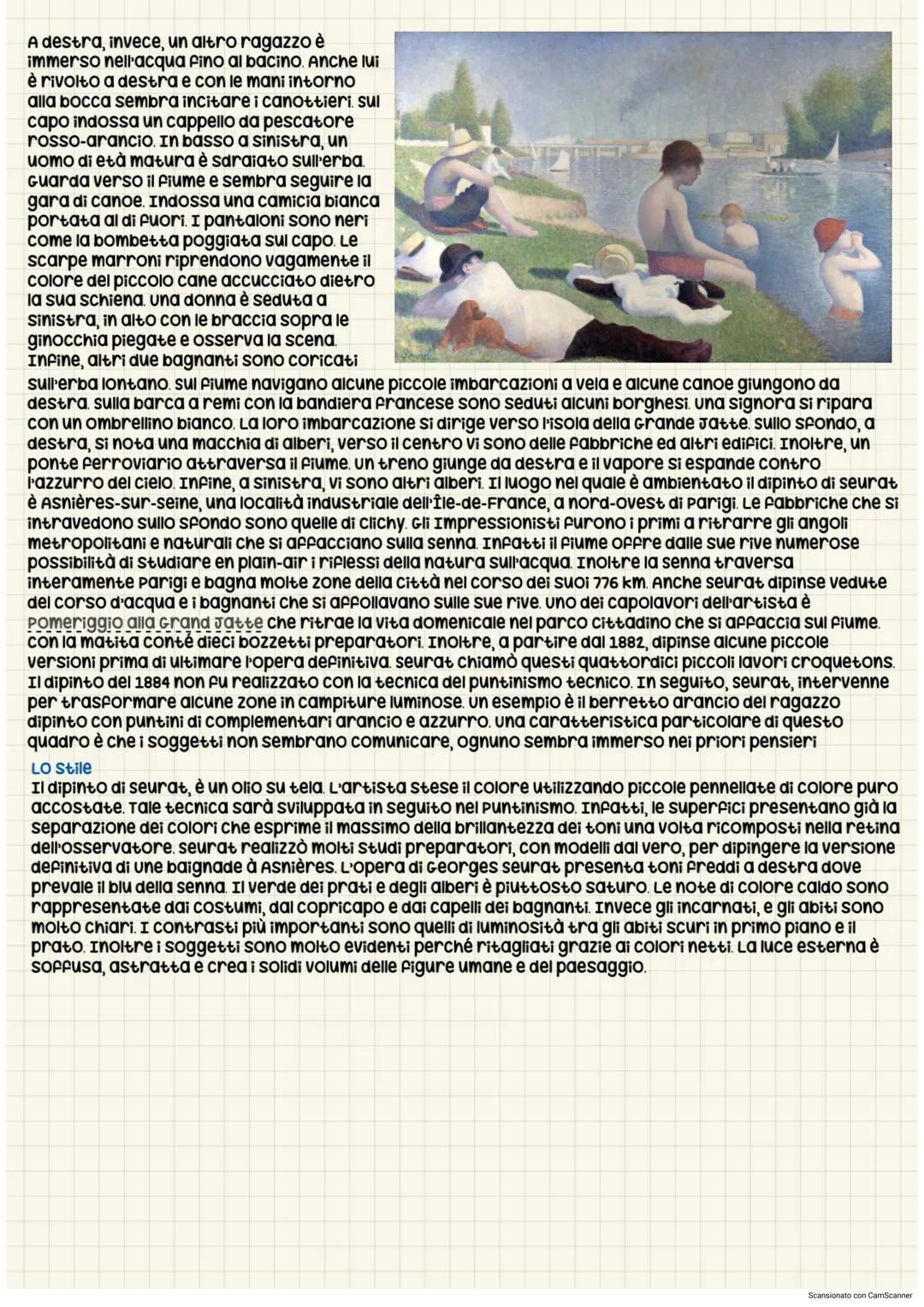 Post-impressionismo
Il Post-impressionismo non è un vero e proprio stile, ma una fase storico-artistica molto articolata
che comprende gli o