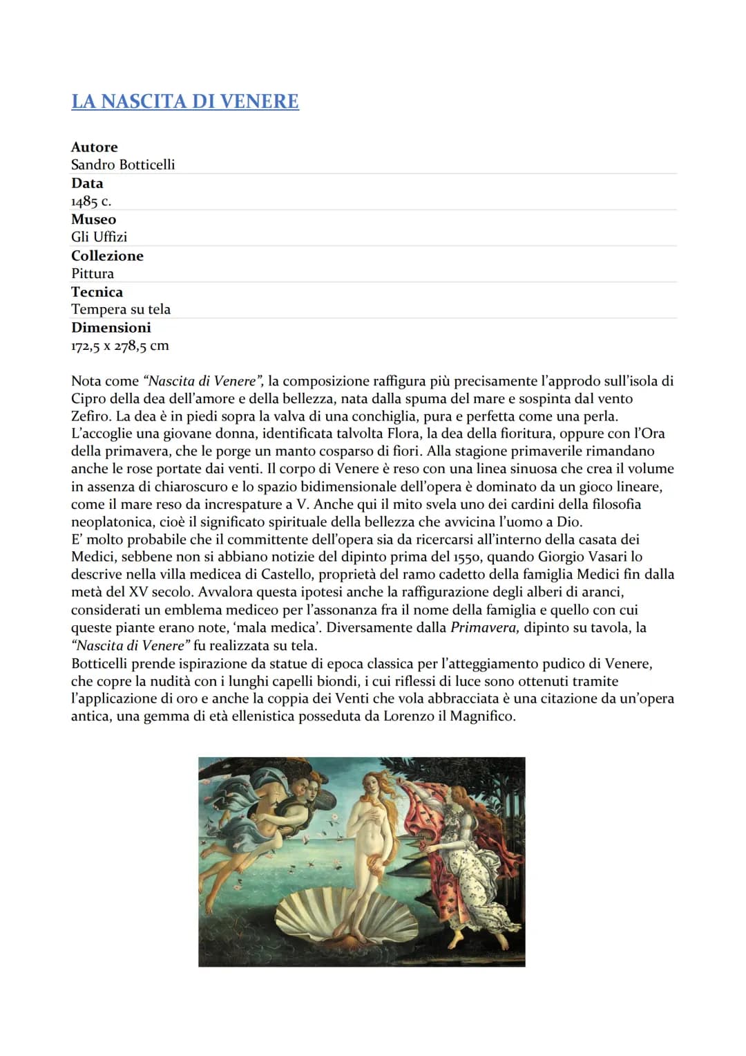 SANDRO BOTTICELLI (1445-1510)
PERCORSO ARTISTICO:
●
●
●
●
●
Alessandro Filipepi, detto Sandro Botticelli, nacque a Firenze nel
1445. È stato