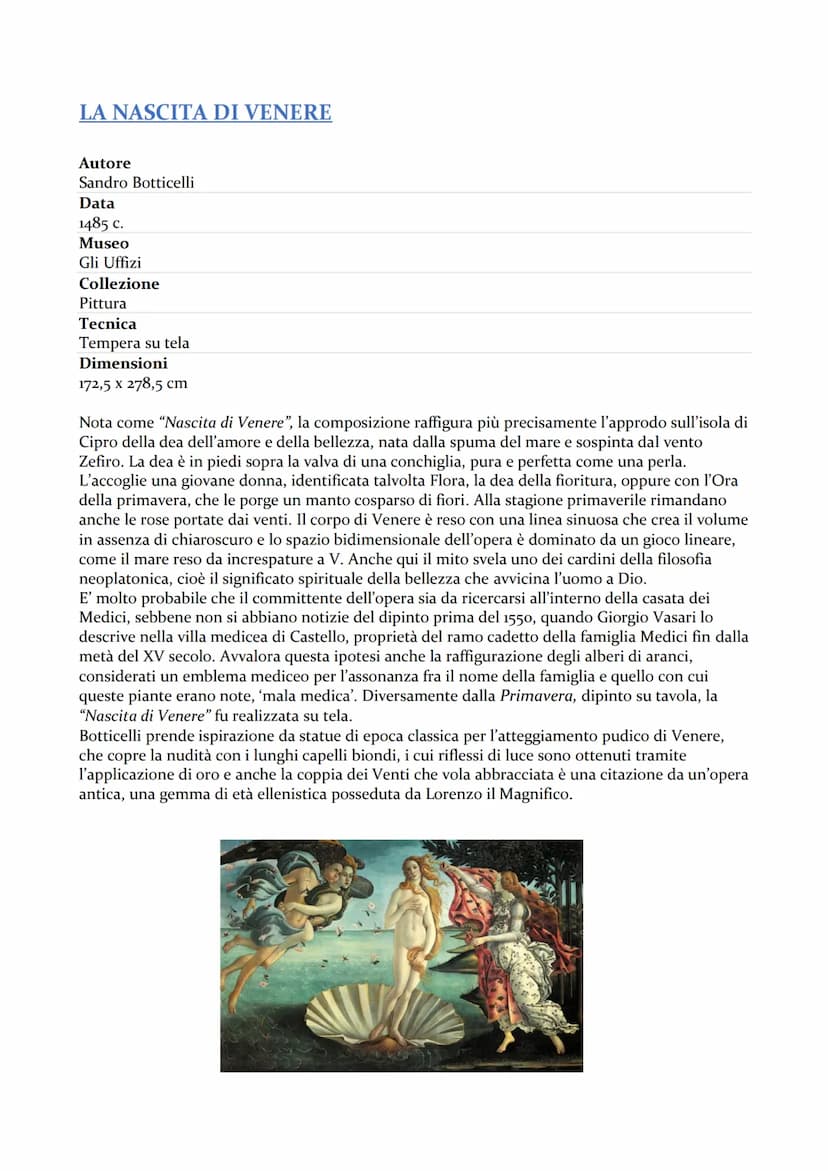 SANDRO BOTTICELLI (1445-1510)
PERCORSO ARTISTICO:
●
●
●
●
●
Alessandro Filipepi, detto Sandro Botticelli, nacque a Firenze nel
1445. È stato