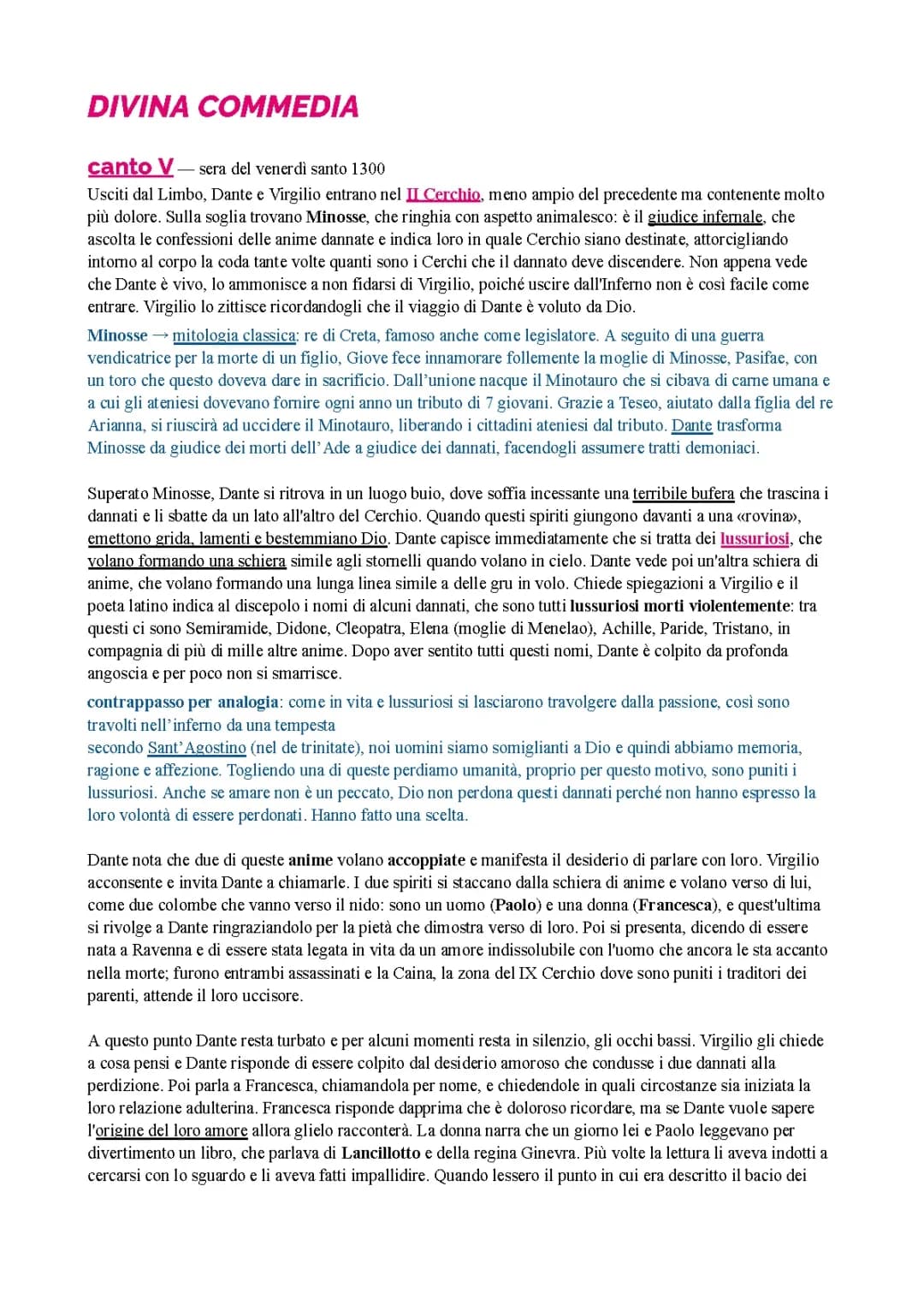 Inferno: canto 5 - Divina Commedia