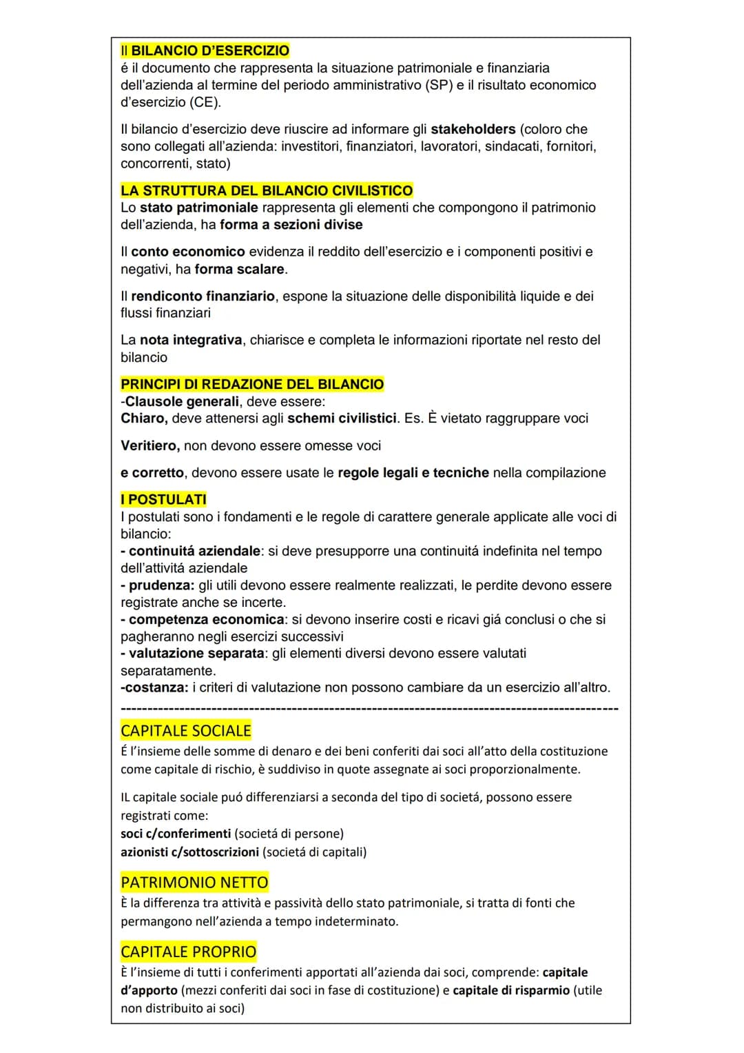 BILANCIO-
Manca:
Revisione legale dei conti (pag 384 II BILANCIO D'ESERCIZIO
é il documento che rappresenta la situazione patrimoniale e fin
