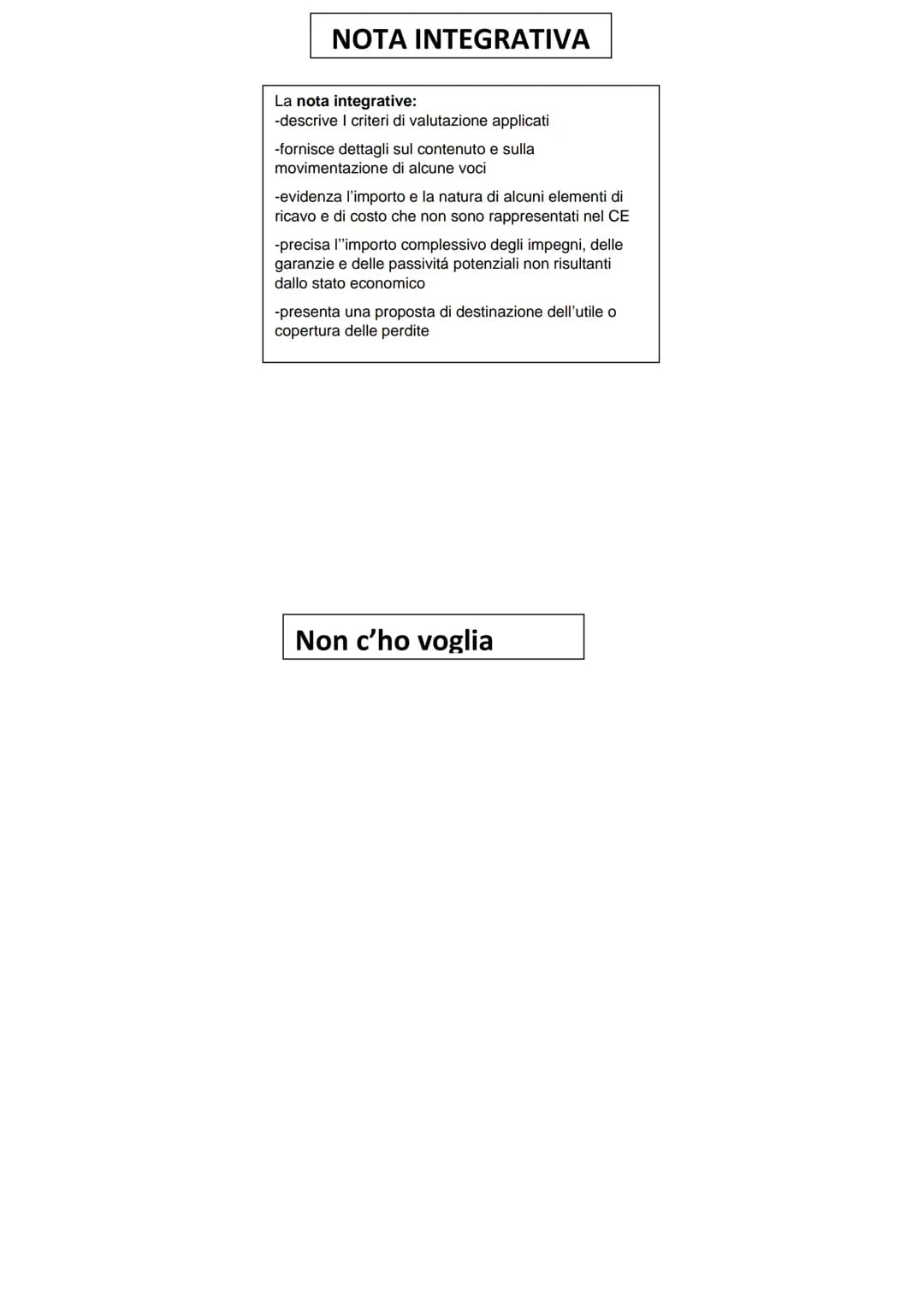 BILANCIO-
Manca:
Revisione legale dei conti (pag 384 II BILANCIO D'ESERCIZIO
é il documento che rappresenta la situazione patrimoniale e fin