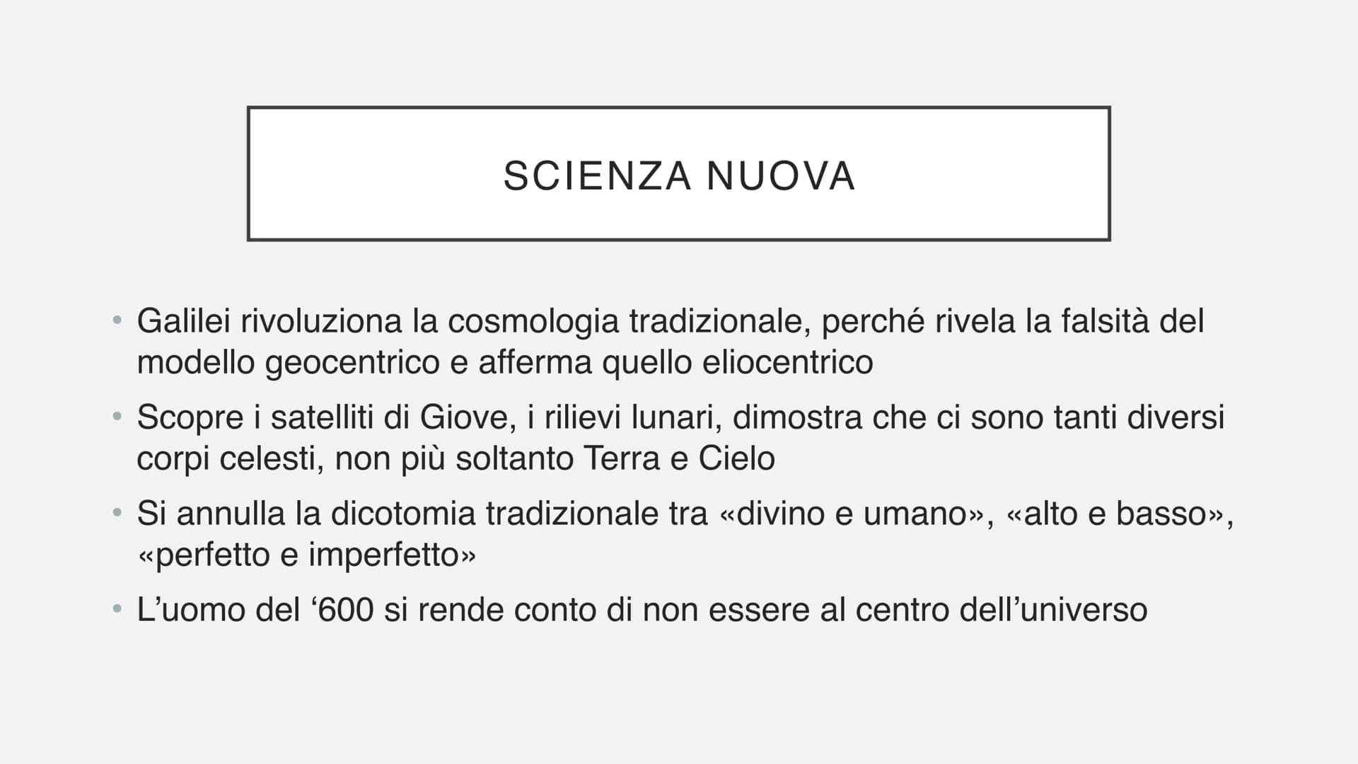 IL BAROCCO
L'età della Scienza Nuova ●
Il 1600 è un secolo di grandi trasformazioni e
conflitti
Nuova visione del mondo
Lo scontro tra rifor