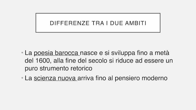 IL BAROCCO
L'età della Scienza Nuova ●
Il 1600 è un secolo di grandi trasformazioni e
conflitti
Nuova visione del mondo
Lo scontro tra rifor