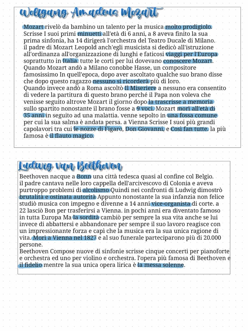 Il classicismo
in questo periodo i criteri musicali erano di ordine,
armonia e simmetria. le composizioni di questo
periodo infatti erano be