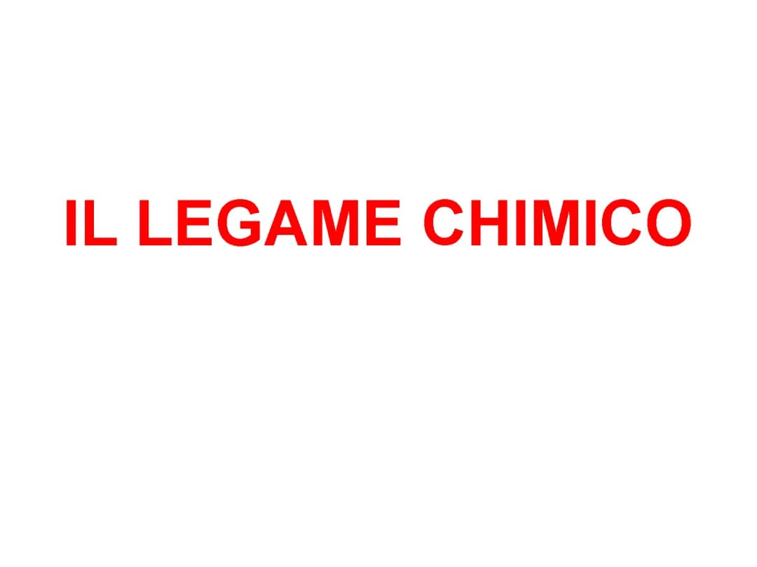 I Legami Chimici