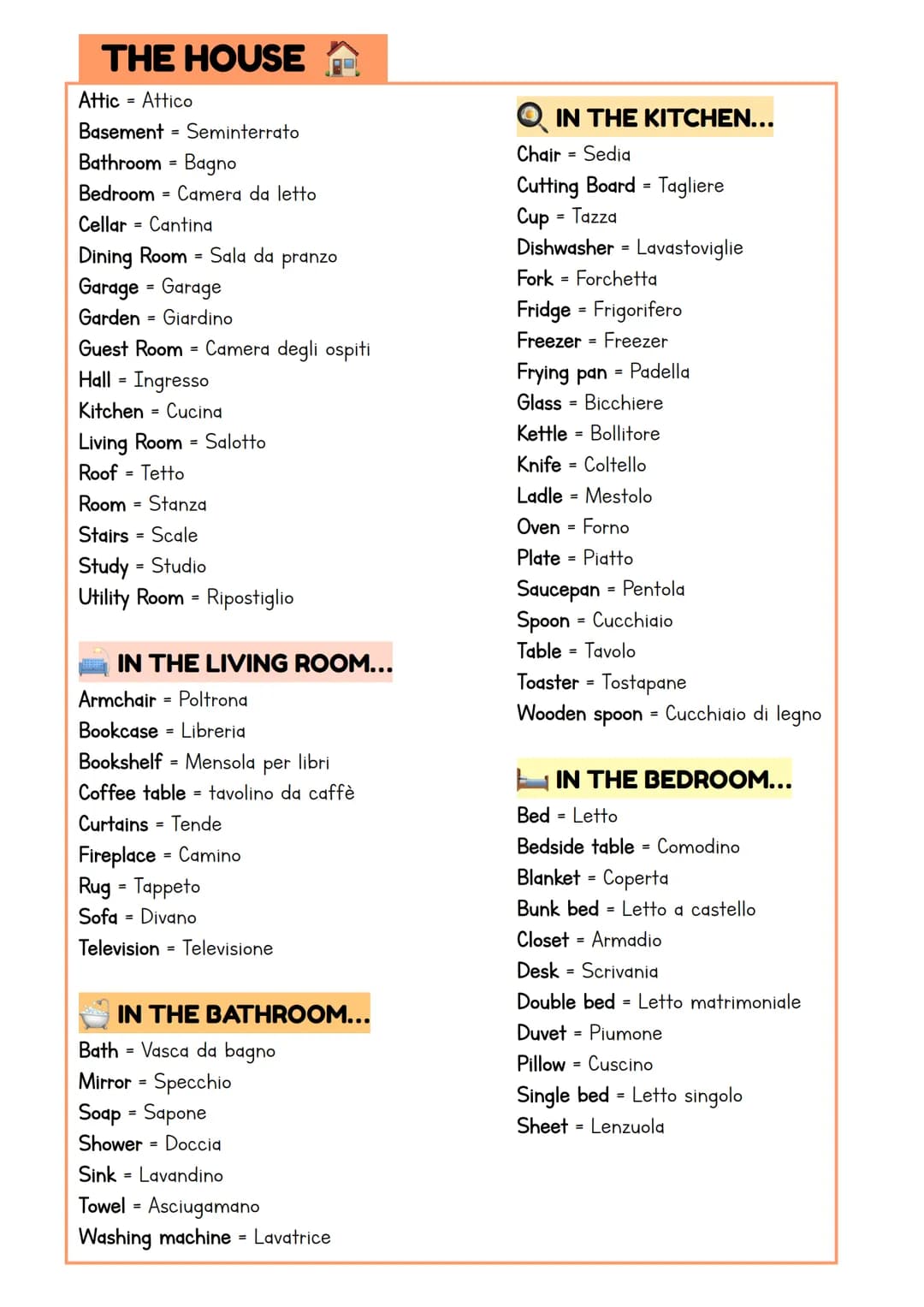 English Vocabulary
COLOURS
What colour is it?
Black Nero
Blue = Blu
Brown Marrone
Gold - Oro
Green Verde
Grey - Grigio
Light blue = Azzurro
