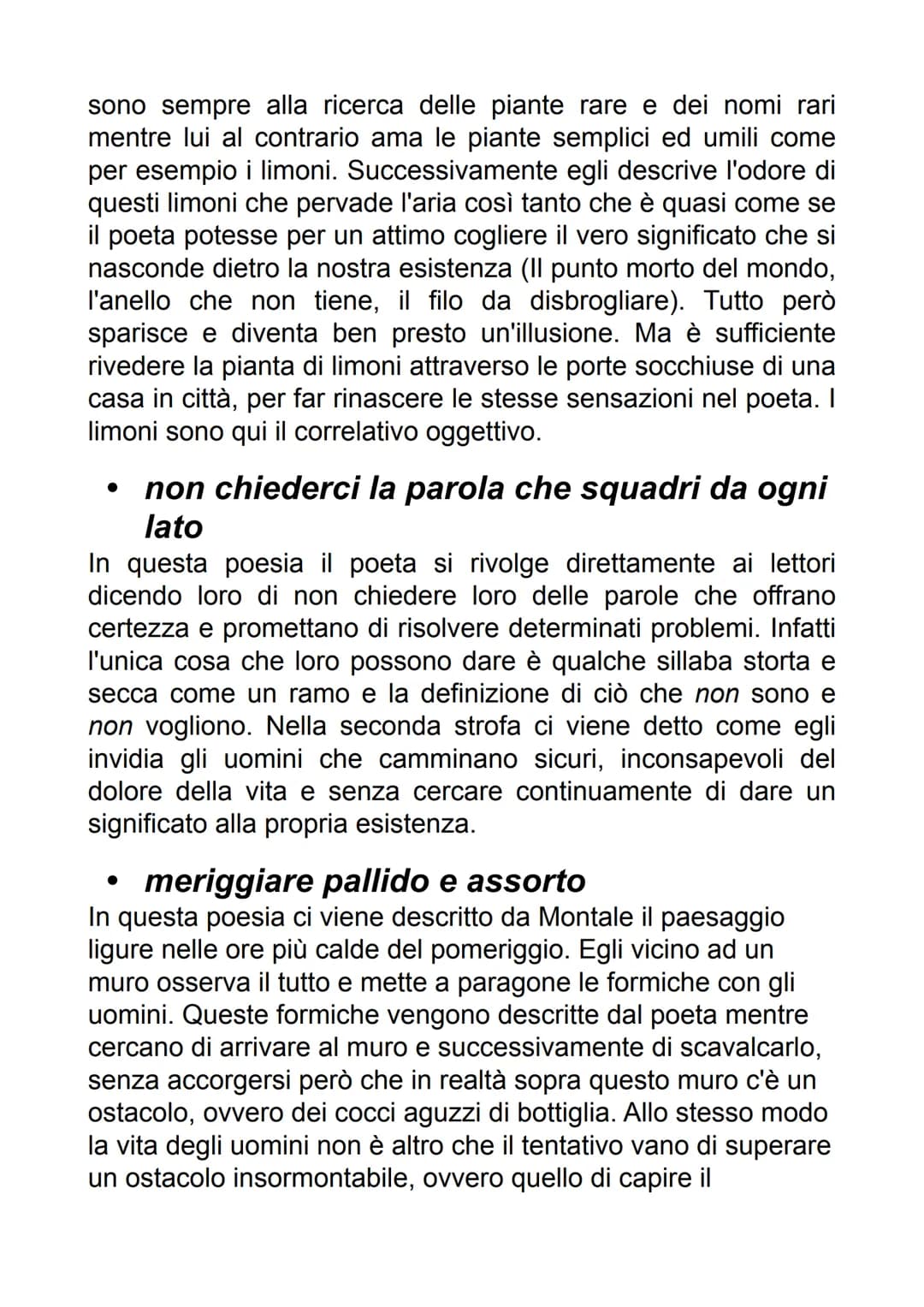 EUGENIO MONTALE
• La poesia viene considerata una poesia degli oggetti, in
quanto, un po' come aveva fatto in passato Pascoli, anche lui
par