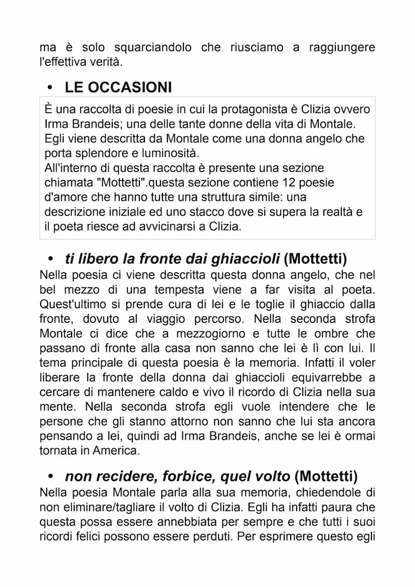 EUGENIO MONTALE
• La poesia viene considerata una poesia degli oggetti, in
quanto, un po' come aveva fatto in passato Pascoli, anche lui
par