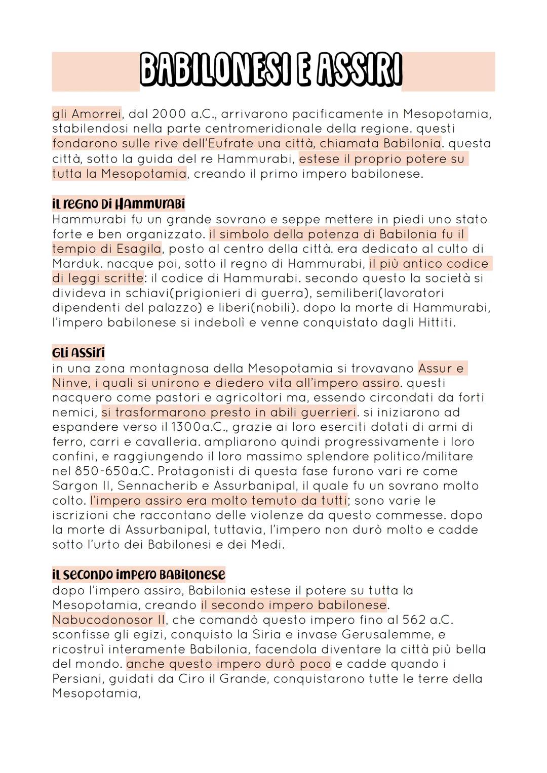 Storia dei Babilonesi e degli Assiri: Civiltà Antiche