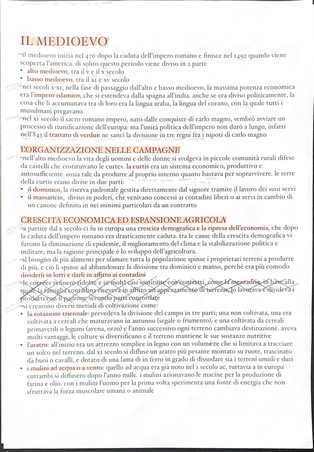 IL MEDIOEVO
il medioevo inizia nel 476 dopo la caduta dell'impero romano e finisce nel 1492 quando viene
scoperta l'america, di solito quest