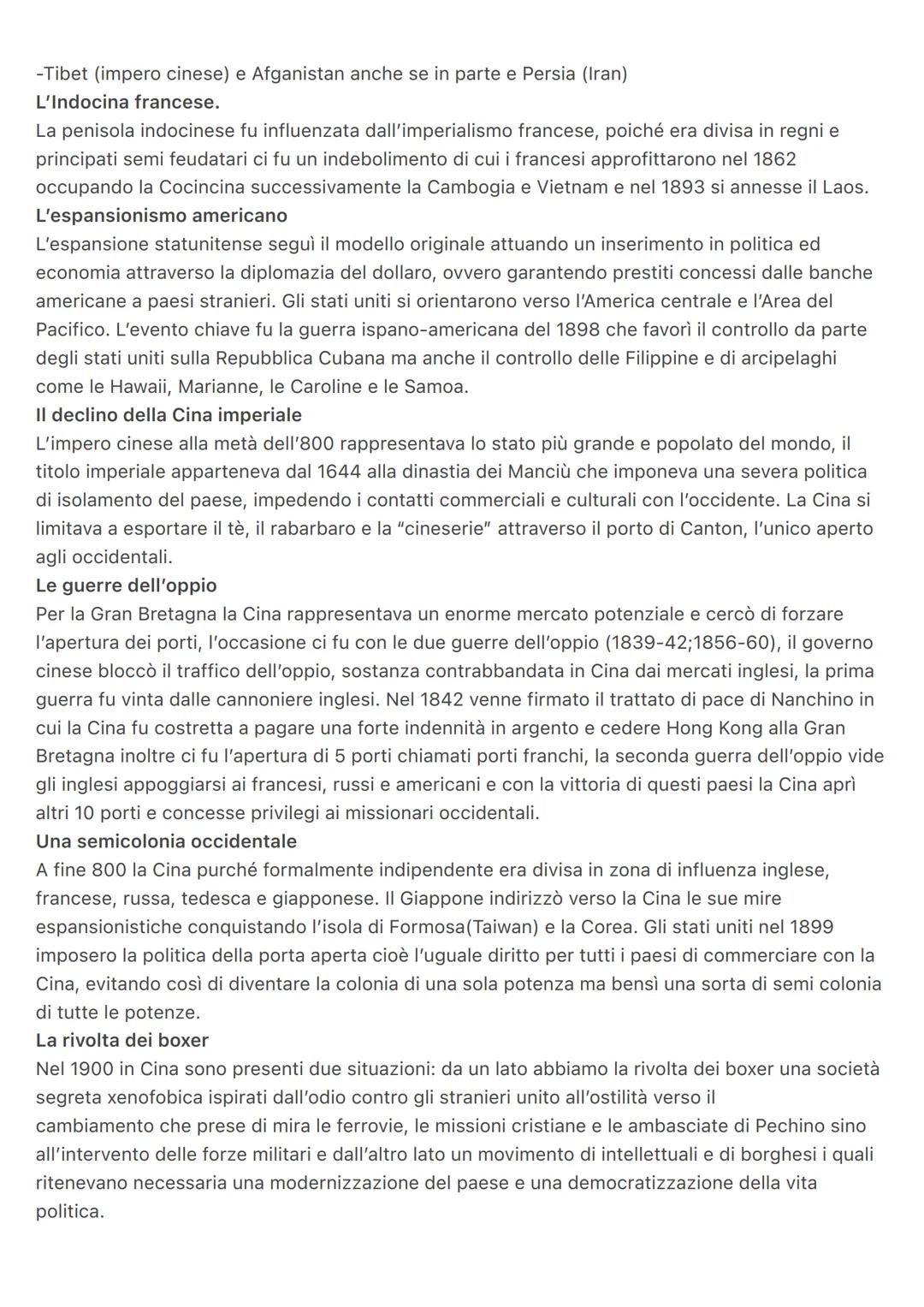 L'imperialismo
Il periodo compreso fra il 1870 e il 1914 viene chiamato "età dell'imperialismo". I punti principali di
questo periodo furono