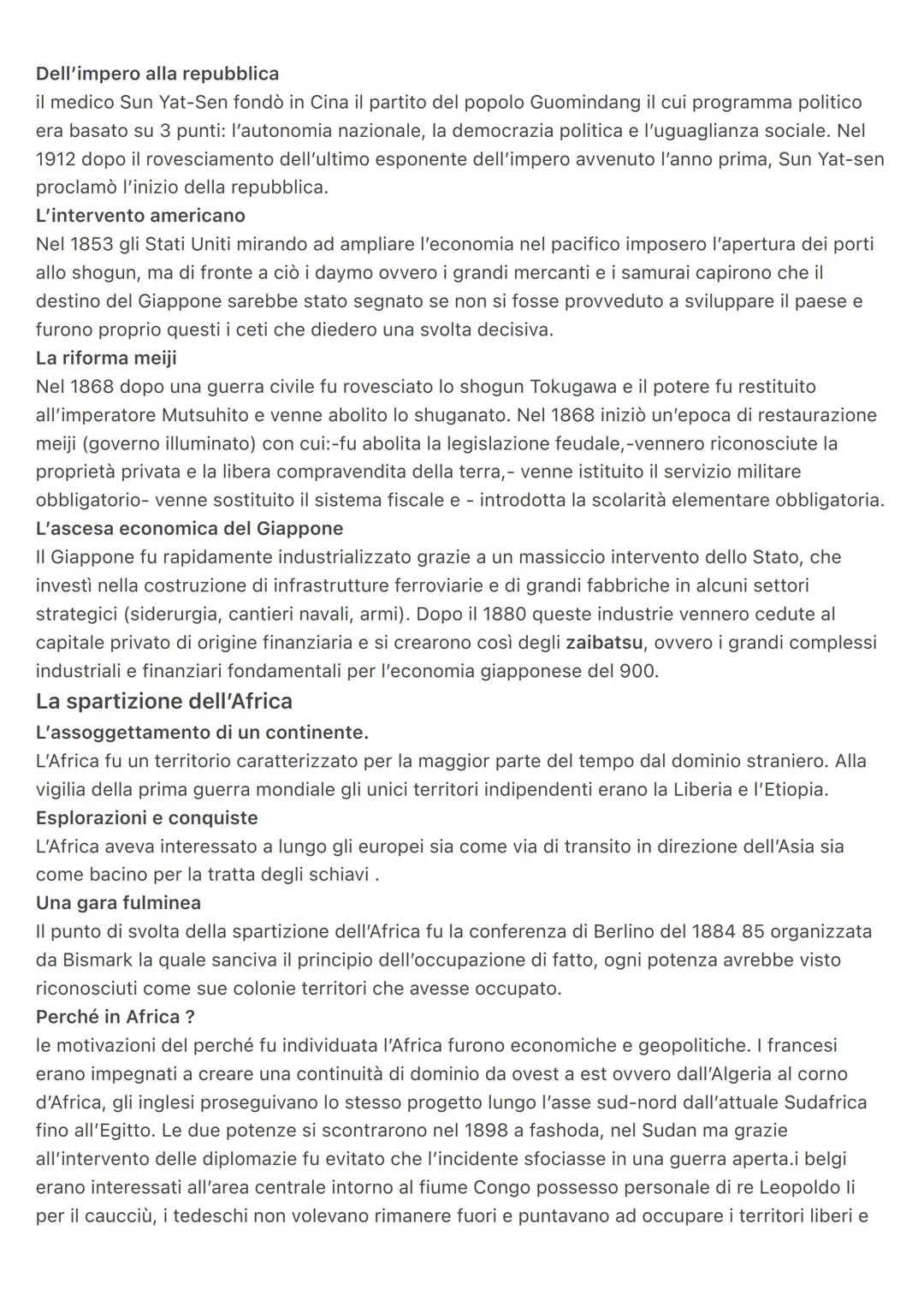 L'imperialismo
Il periodo compreso fra il 1870 e il 1914 viene chiamato "età dell'imperialismo". I punti principali di
questo periodo furono