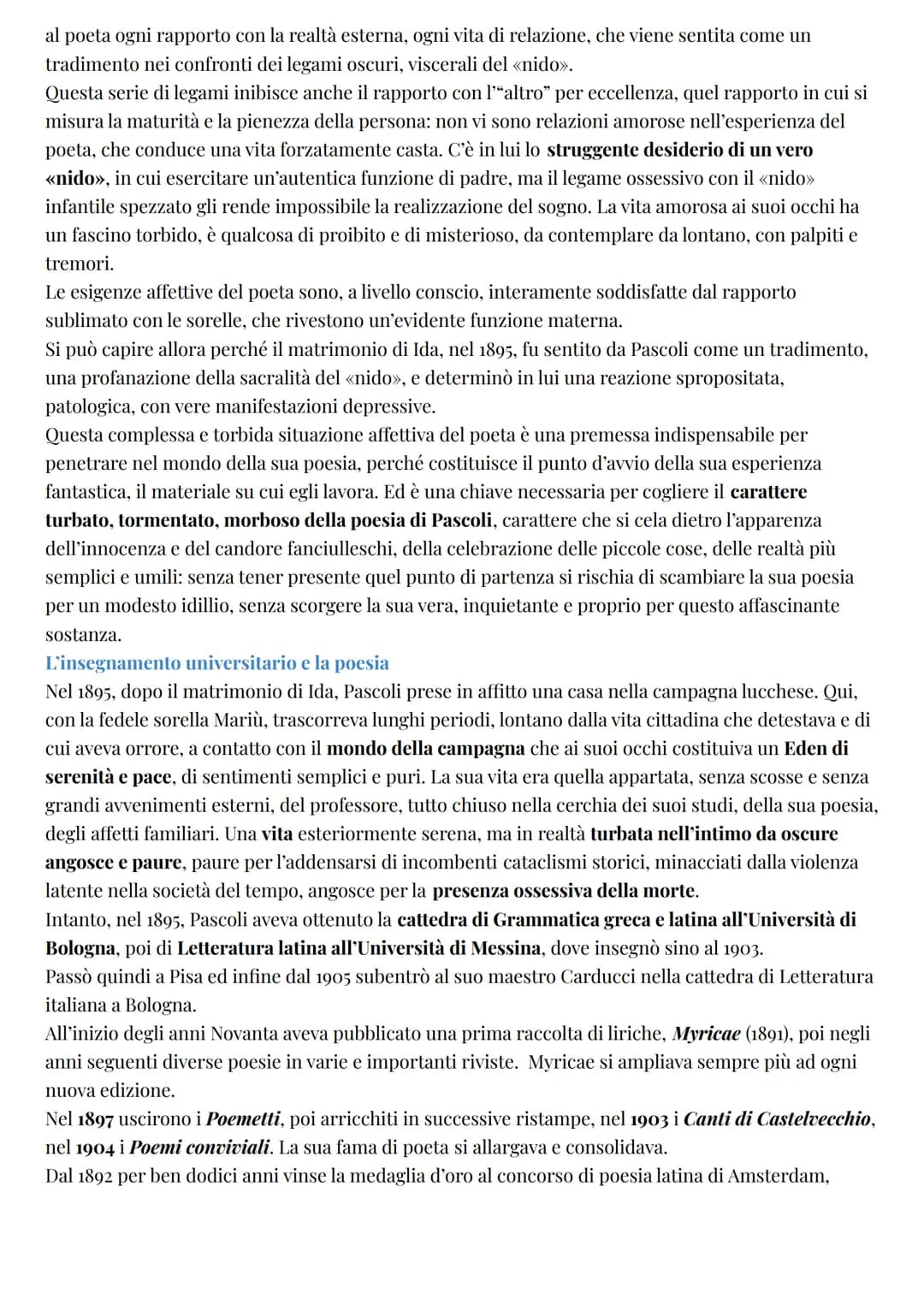 Italiano
Giovanni Pascoli
LA VITA
La giovinezza travagliata
Giovanni Pascoli nacque il 31 dicembre 1855 a San Mauro di Romagna, da una famig