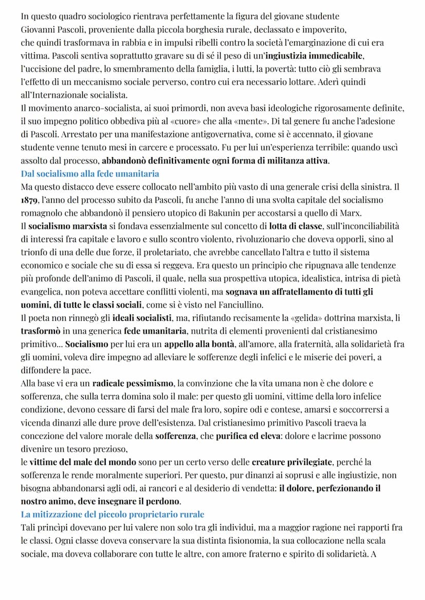 Italiano
Giovanni Pascoli
LA VITA
La giovinezza travagliata
Giovanni Pascoli nacque il 31 dicembre 1855 a San Mauro di Romagna, da una famig