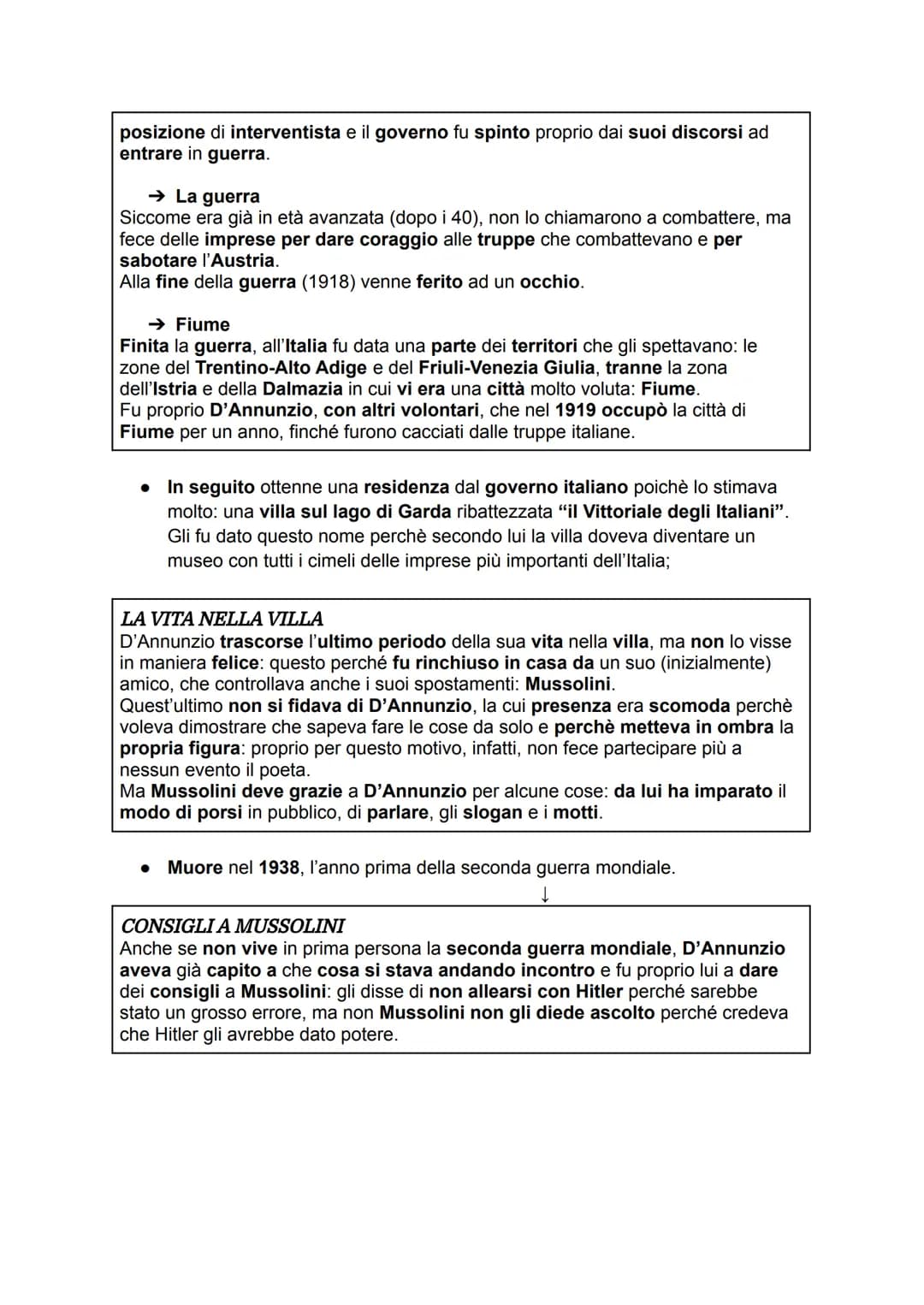 GABRIELE D'ANNUNZIO
VITA
●
•
•
●
D'Annunzio è stato sia interprete dell'Estetismo che di altre correnti
letterarie del Decadentismo: si trat
