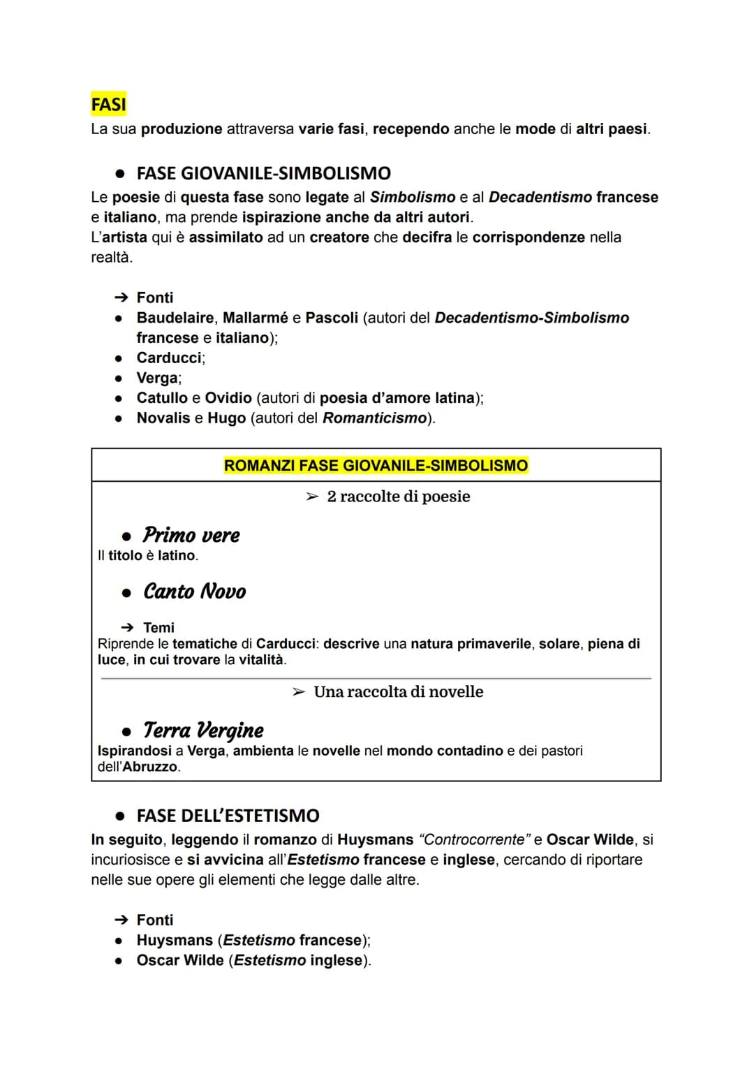 GABRIELE D'ANNUNZIO
VITA
●
•
•
●
D'Annunzio è stato sia interprete dell'Estetismo che di altre correnti
letterarie del Decadentismo: si trat