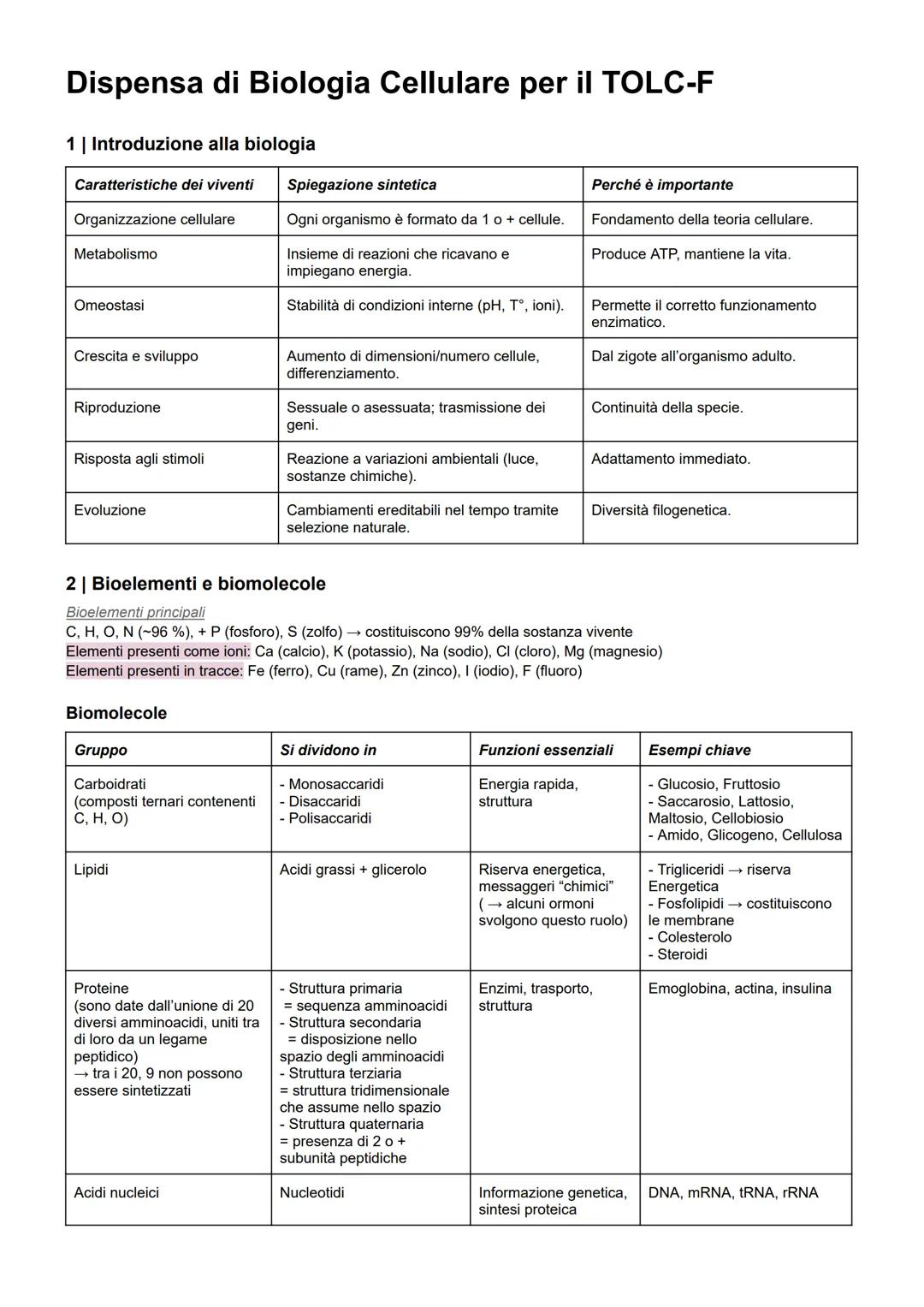 Tolc F - Biologia