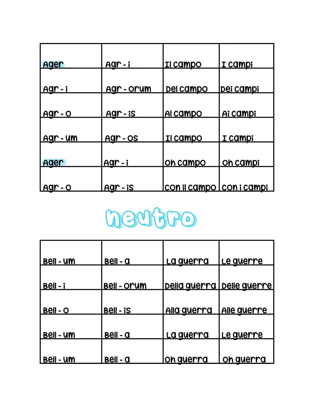 ROS-a
I declinazione
ROS-ae
ROS-de
ROS-am
ROS-a
ROS-a
Lup-us
Lup-i
ROS-de
Lup-o
ROS-arum
ROS-IS
ROS-as
ROS-de
ROS-IS
Lup-i
Lup-orum
LA ROSA
