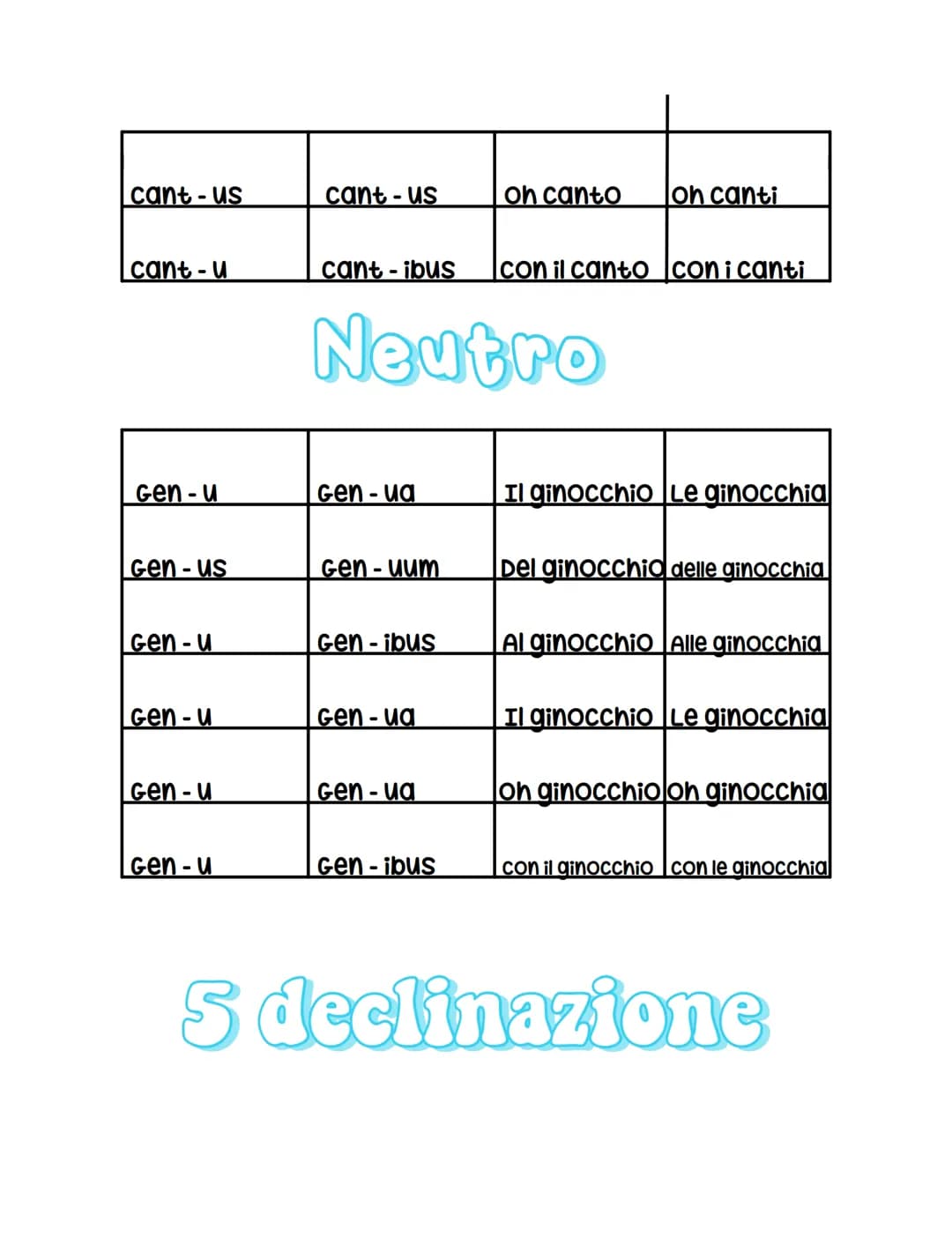 ROS-a
I declinazione
ROS-ae
ROS-de
ROS-am
ROS-a
ROS-a
Lup-us
Lup-i
ROS-de
Lup-o
ROS-arum
ROS-IS
ROS-as
ROS-de
ROS-IS
Lup-i
Lup-orum
LA ROSA
