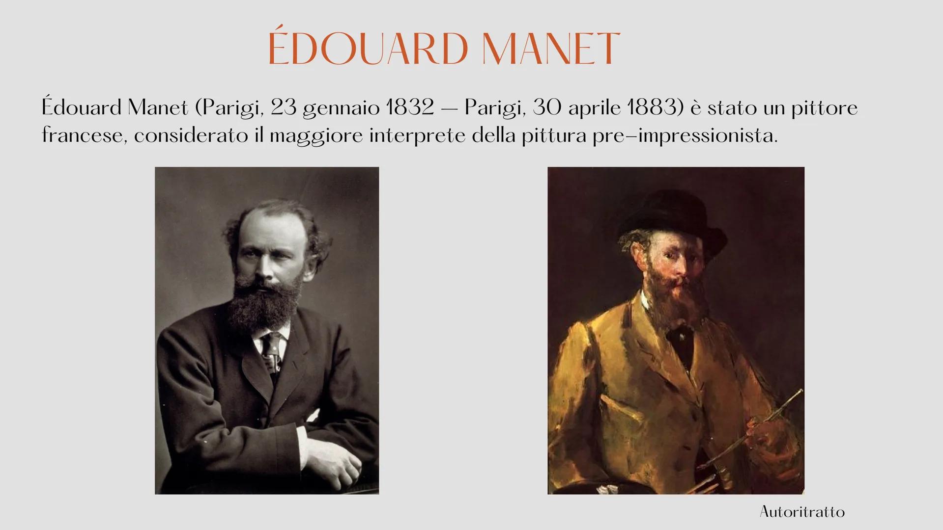 # COLAZIONE SULL'ERBA

Édouard Manet # DATI DELL'OPERA

NOME DELL'OPERA: Colazione sull'erba

AUTORE: Edouard Manet

DATAZIONE: 1862–1863

D