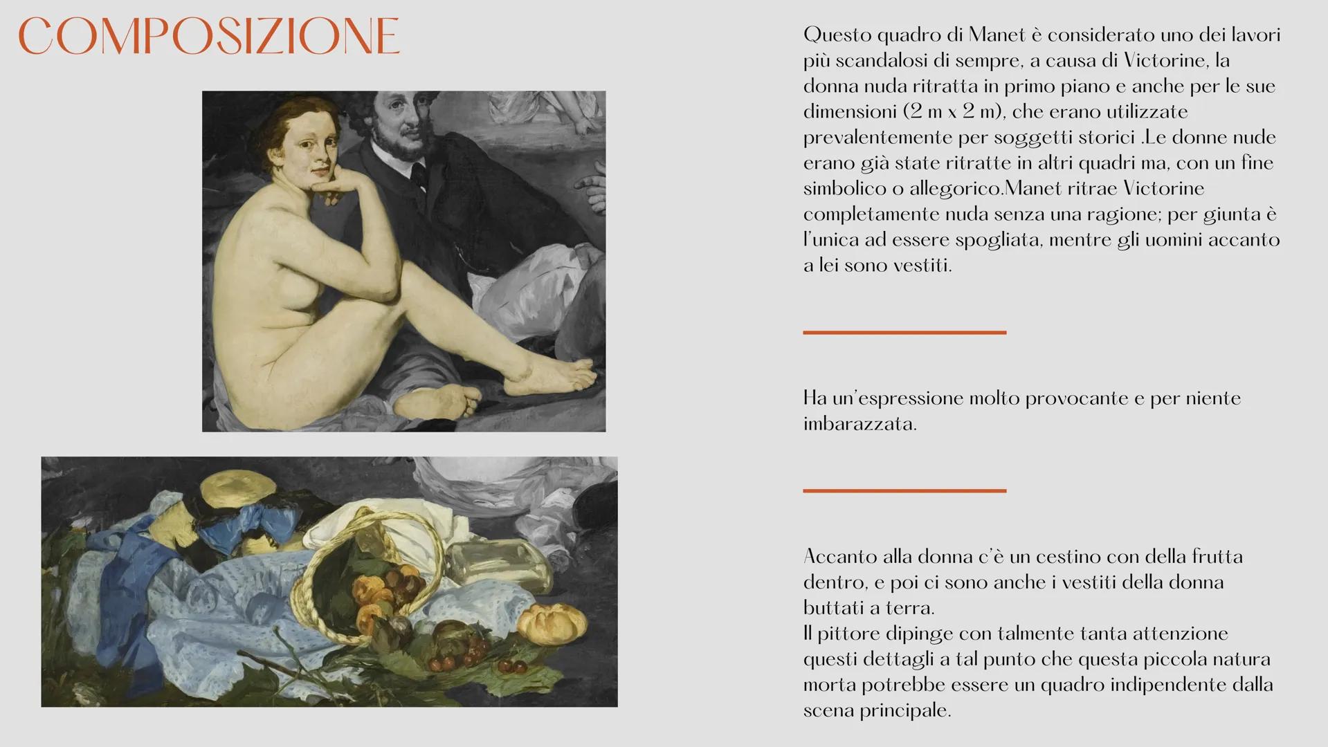 # COLAZIONE SULL'ERBA

Édouard Manet # DATI DELL'OPERA

NOME DELL'OPERA: Colazione sull'erba

AUTORE: Edouard Manet

DATAZIONE: 1862–1863

D