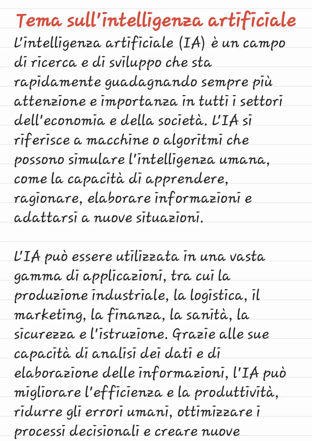 
<h2 id="limportanzadellintelligenzaartificiale">L'importanza dell'intelligenza artificiale</h2>
<p>L'intelligenza artificiale (IA) è un cam