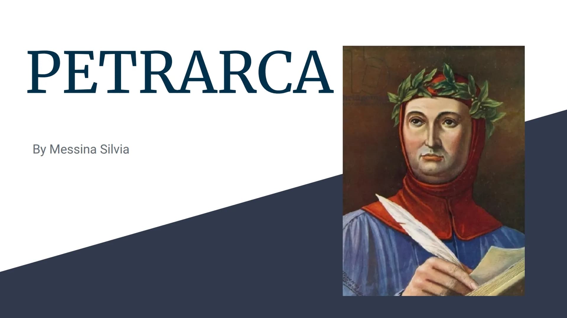 PETRARCA
By Messina Silvia Biografia
Il latino e il volgare
- Confronto tra Dante e Petrarca
-
—
-
—
—
-
Amore per Laura
Nuovo modello amoro