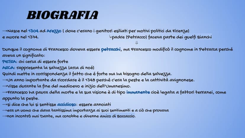 PETRARCA
By Messina Silvia Biografia
Il latino e il volgare
- Confronto tra Dante e Petrarca
-
—
-
—
—
-
Amore per Laura
Nuovo modello amoro