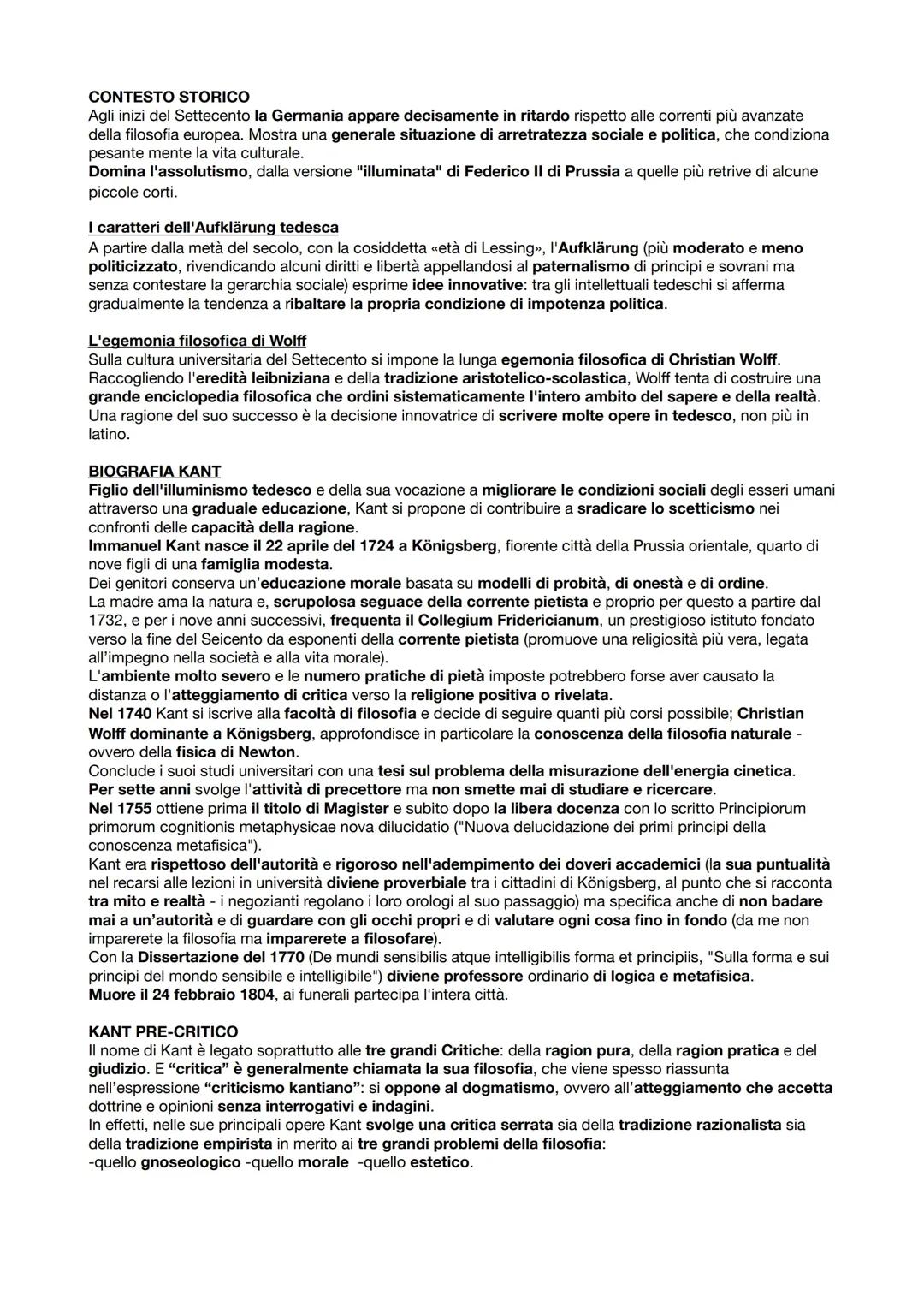 La Filosofia di Immanuel Kant