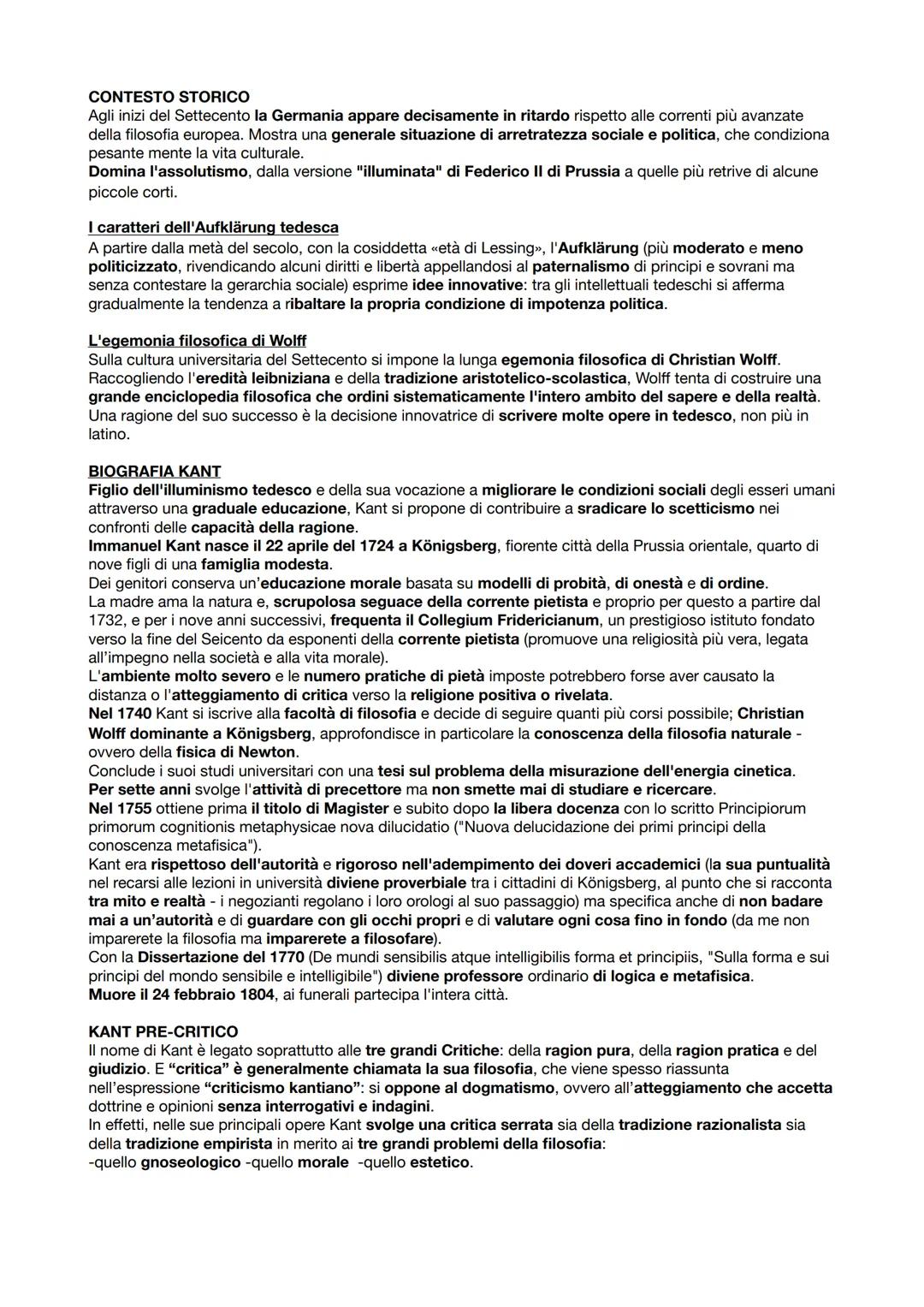 CONTESTO STORICO
Agli inizi del Settecento la Germania appare decisamente in ritardo rispetto alle correnti più avanzate
della filosofia eur