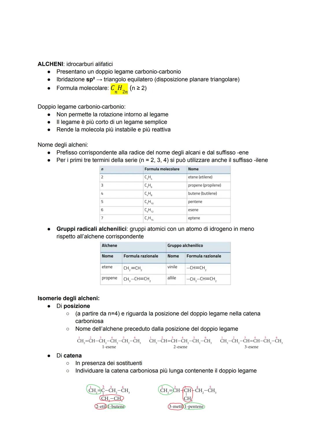 Composti organici: composti del carbonio

- Idrocarburi: carbonio e idrogeno
- Derivati degli idrocarburi: carbonio, idrogeno e elementi com