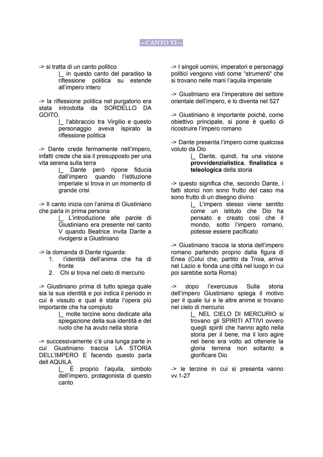 ay
P
Canto VI
- PARADISO - -> si tratta di un canto politico
- CANTO VI-
in questo canto del paradiso la
riflessione politica su estende
all