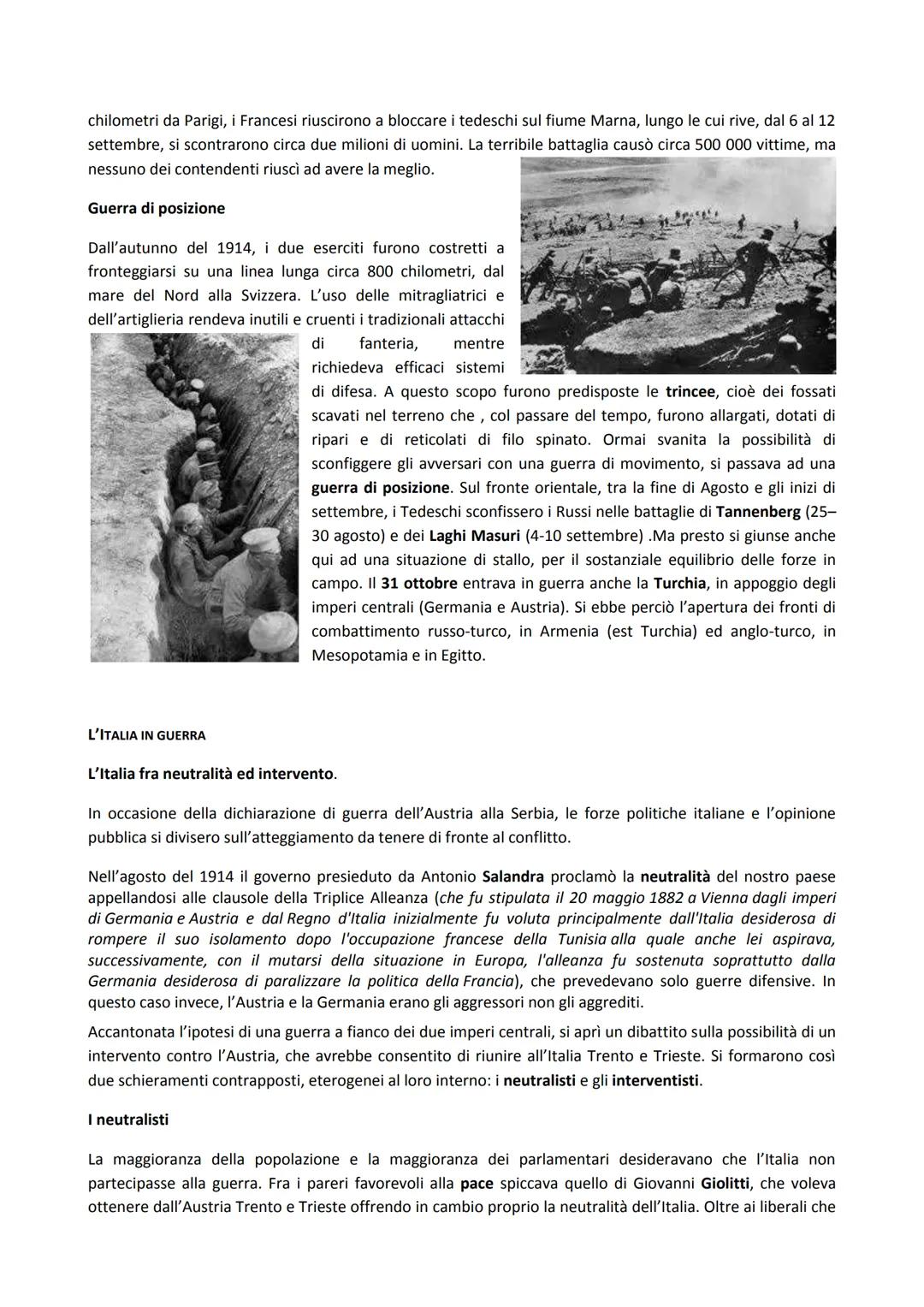 PRIMA GUERRA MONDIALE
CAUSE ED INIZIO DELLA GUERRA
Le cause remote
La prima guerra mondiale ebbe varie cause, di tipo politico, economico, m