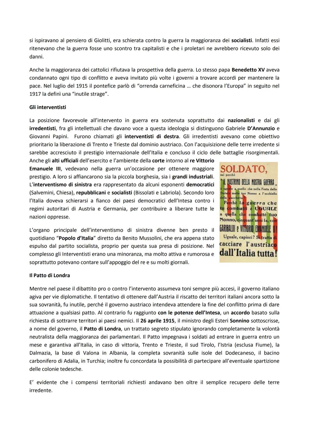 PRIMA GUERRA MONDIALE
CAUSE ED INIZIO DELLA GUERRA
Le cause remote
La prima guerra mondiale ebbe varie cause, di tipo politico, economico, m