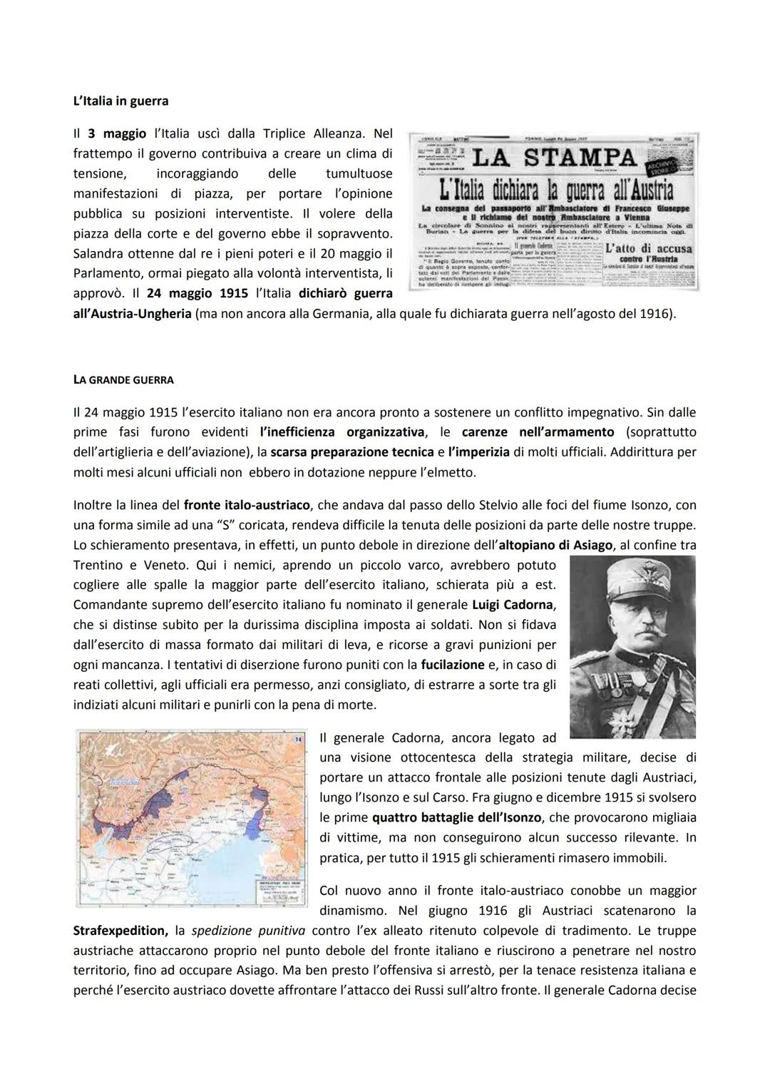 PRIMA GUERRA MONDIALE
CAUSE ED INIZIO DELLA GUERRA
Le cause remote
La prima guerra mondiale ebbe varie cause, di tipo politico, economico, m