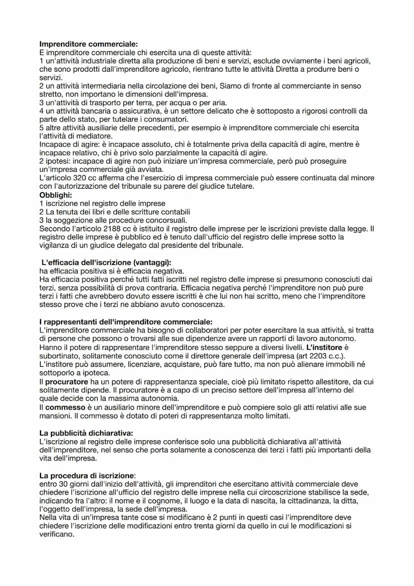 Impresa:
Articolo 2082 cc nozione di imprenditore: è imprenditore chi esercita professionalmente un'attività
economica organizzata al fine d