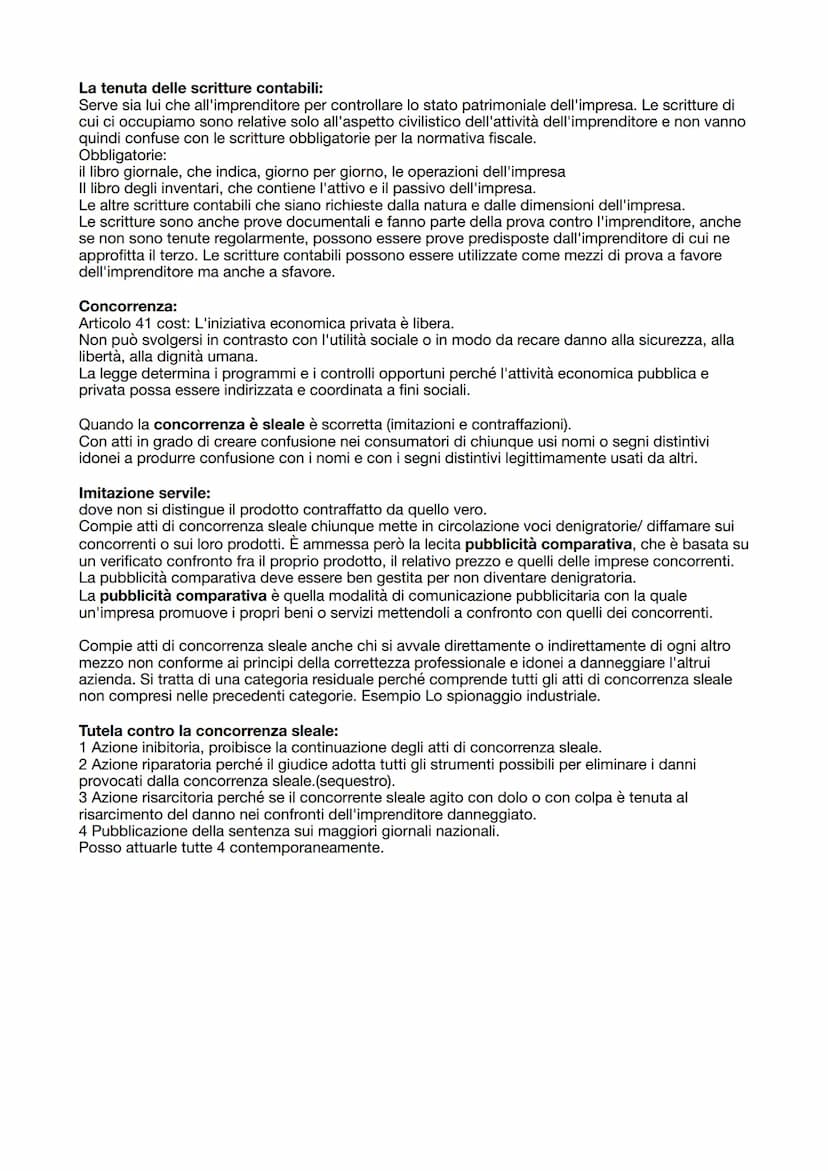 Impresa:
Articolo 2082 cc nozione di imprenditore: è imprenditore chi esercita professionalmente un'attività
economica organizzata al fine d
