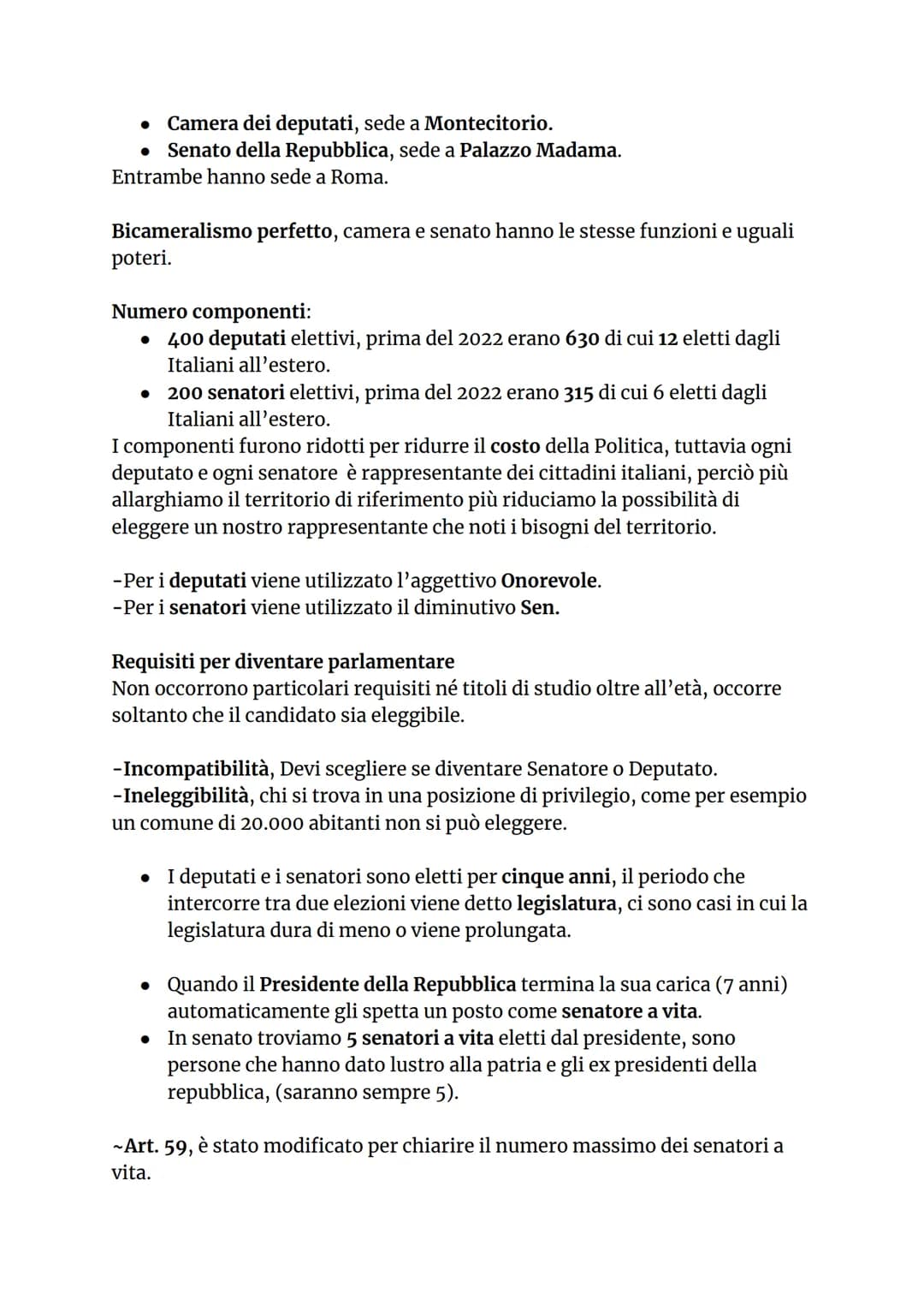 IL PARLAMENTO
Il Parlamento è l'organo costituzionale principale, perché ha la
caratteristica della rappresentatività, nel senso che è l'uni