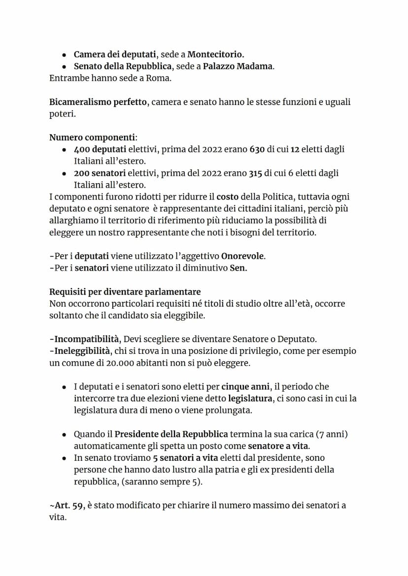 IL PARLAMENTO
Il Parlamento è l'organo costituzionale principale, perché ha la
caratteristica della rappresentatività, nel senso che è l'uni